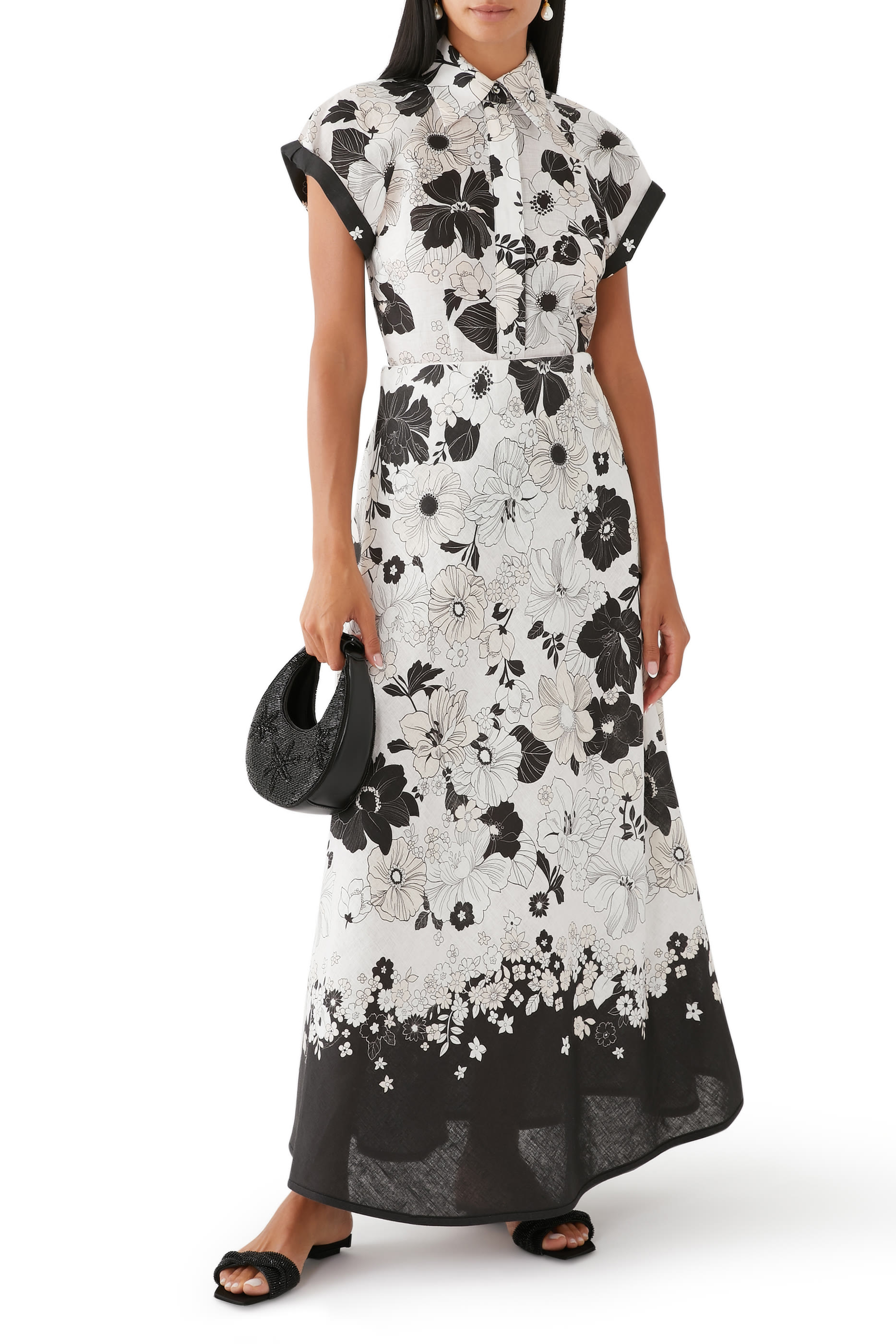 تنورة بوب بقصة مائلة متوسطة الطول