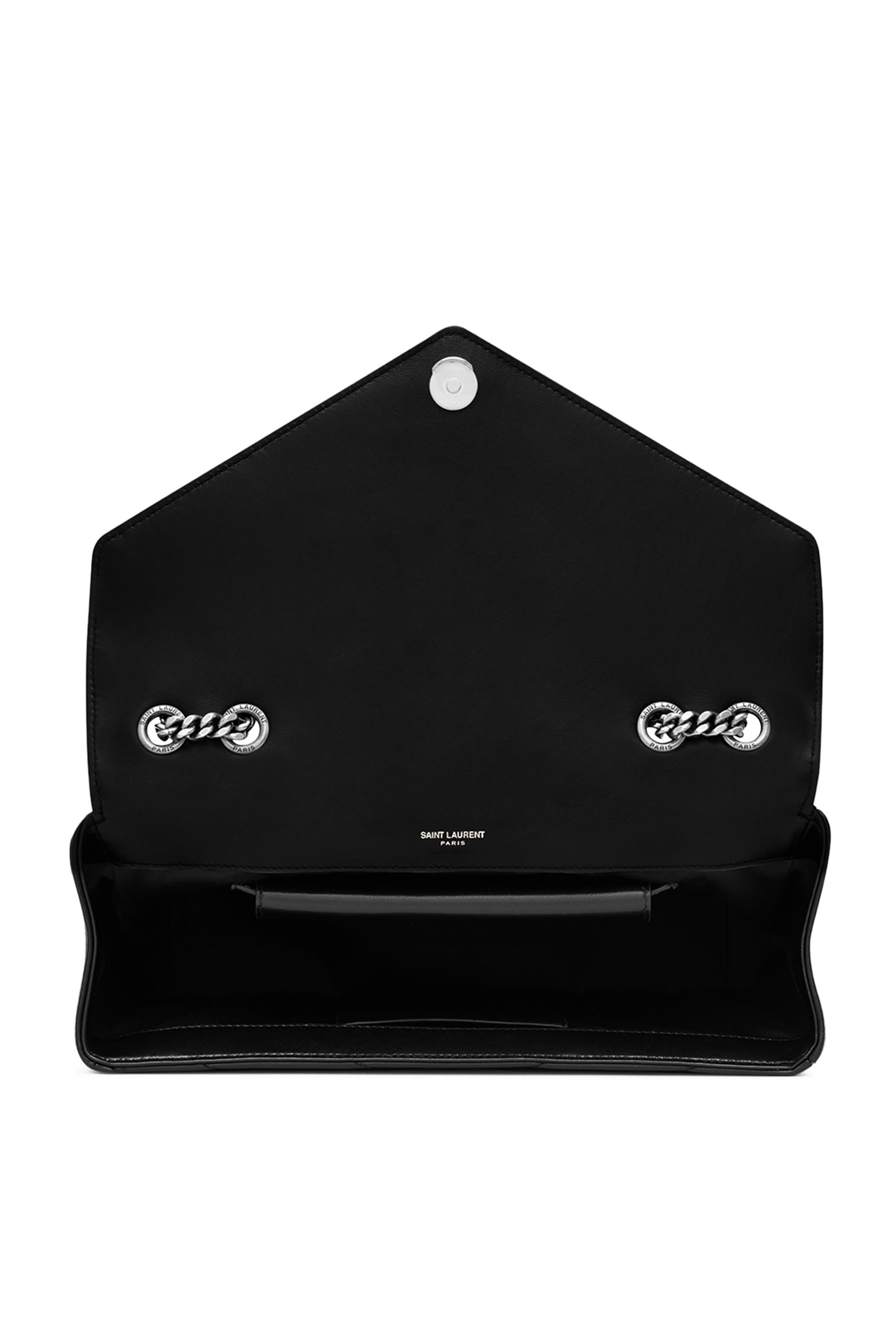 حقيبة لولو متوسطة بحمالة سلسلة جلد حمل مبطن