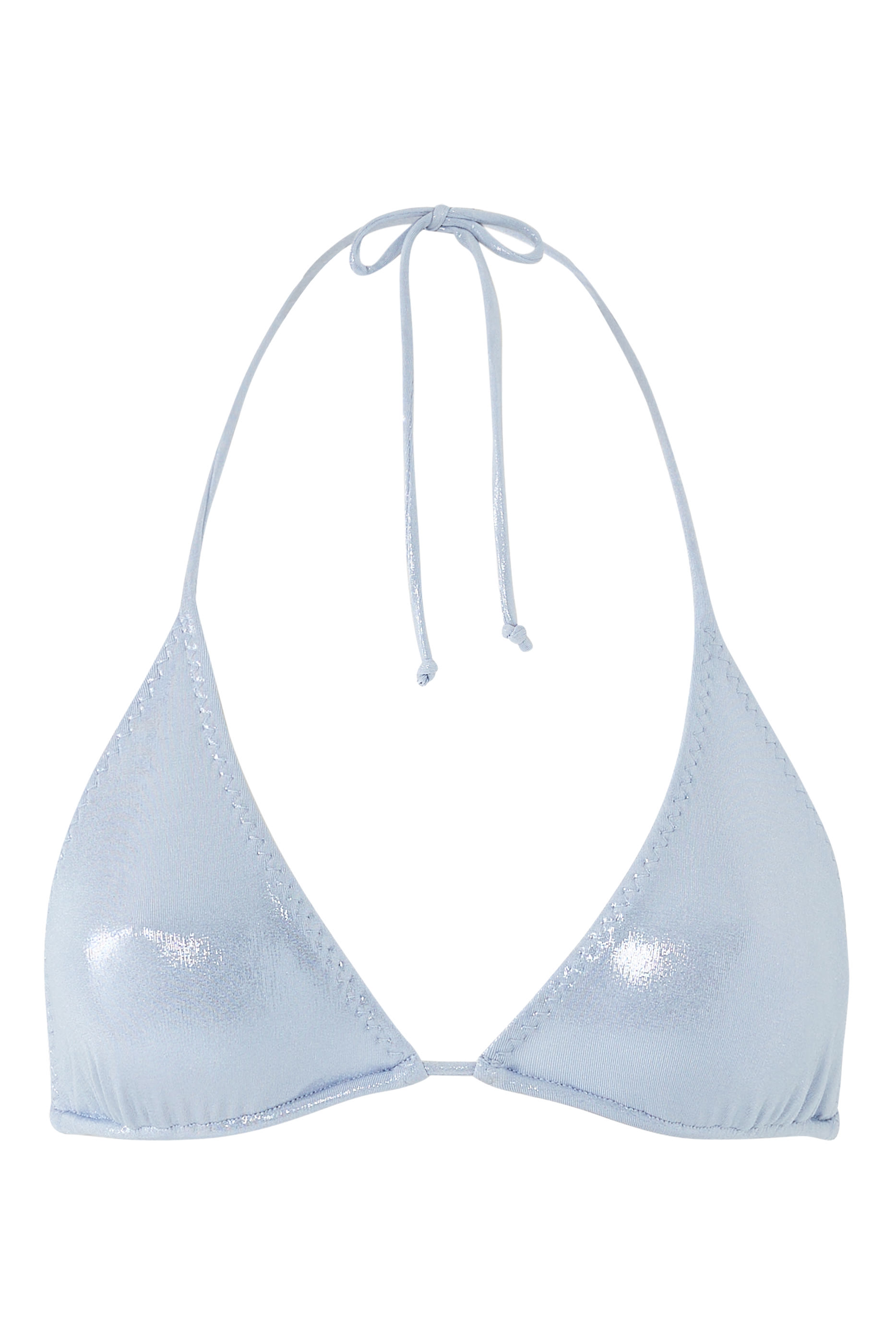 قطعة بيكيني علوية بأربطة قماش لامع