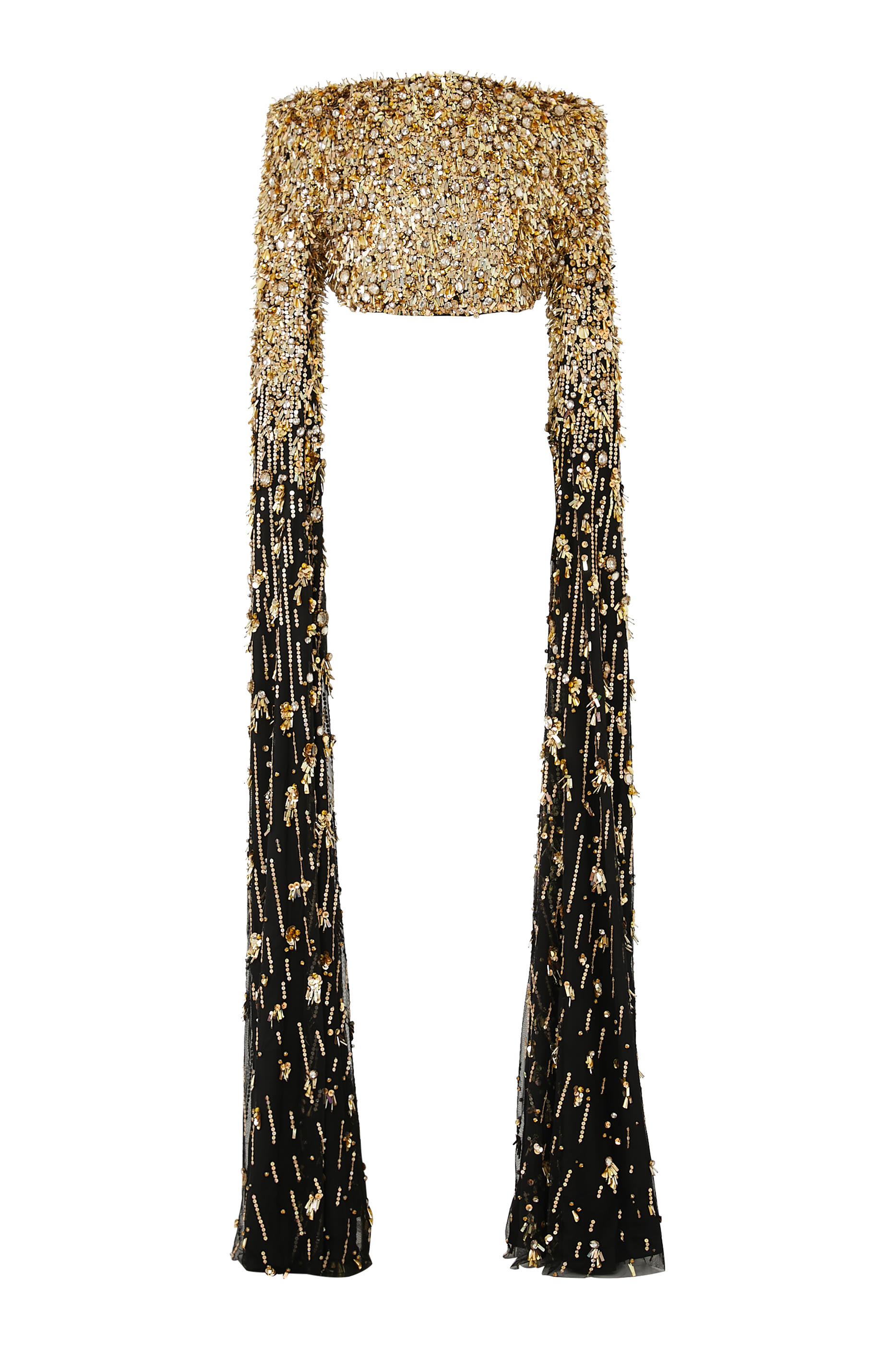 فستان سهرة بأكمام كاب