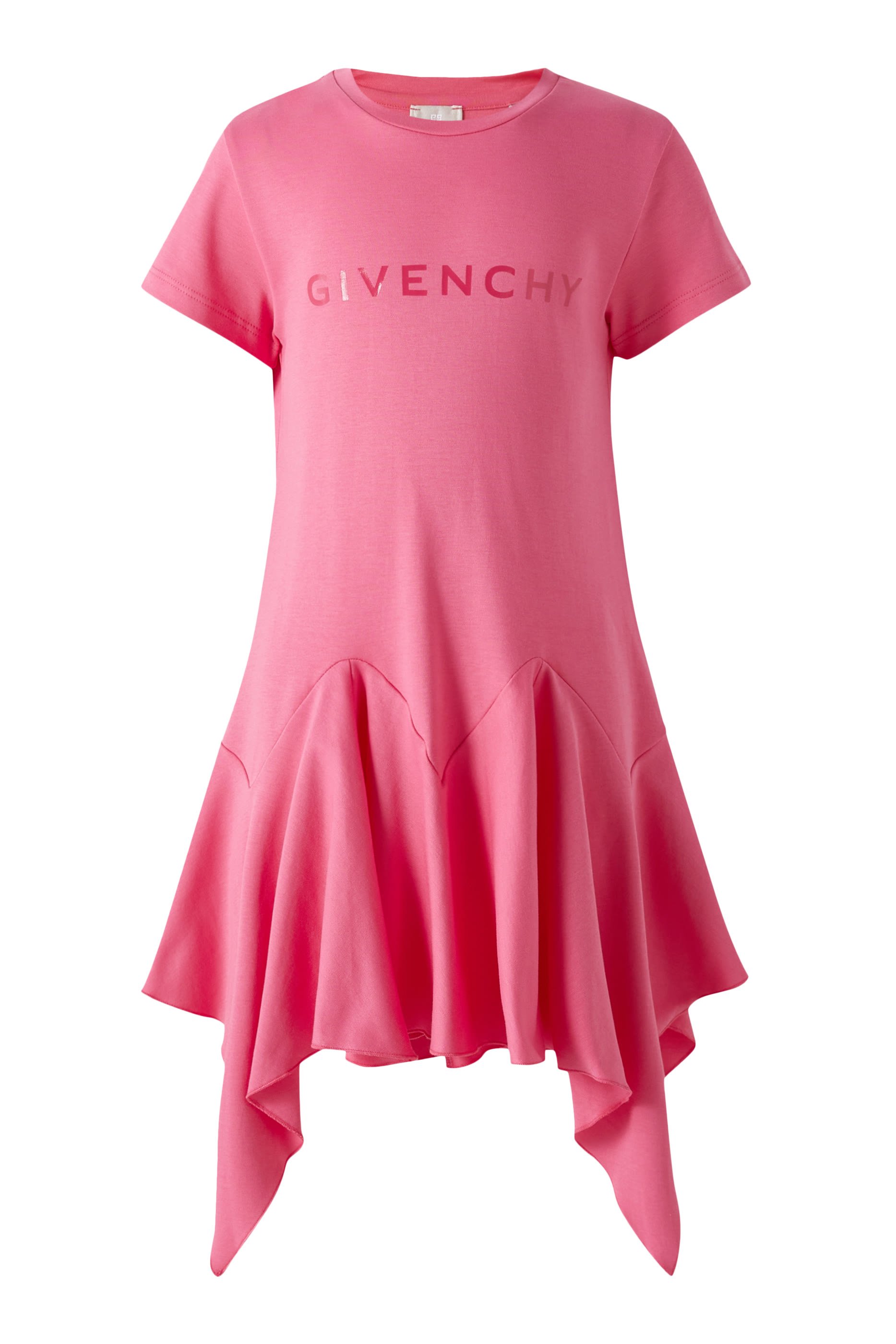 فستان بأكمام قصيرة وشعار الماركة للأطفال