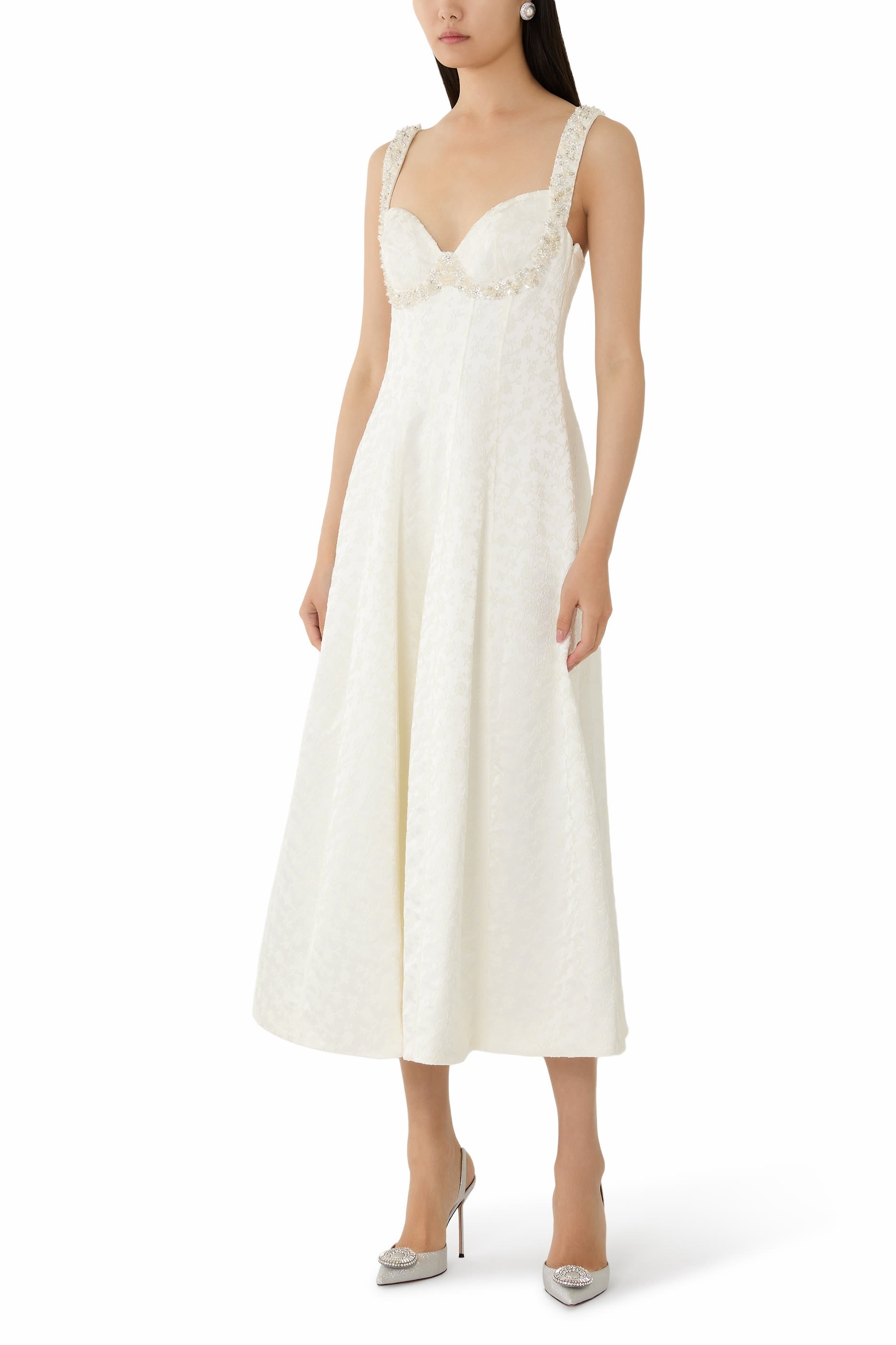 فستان شارلوت جاكار متوسط الطول