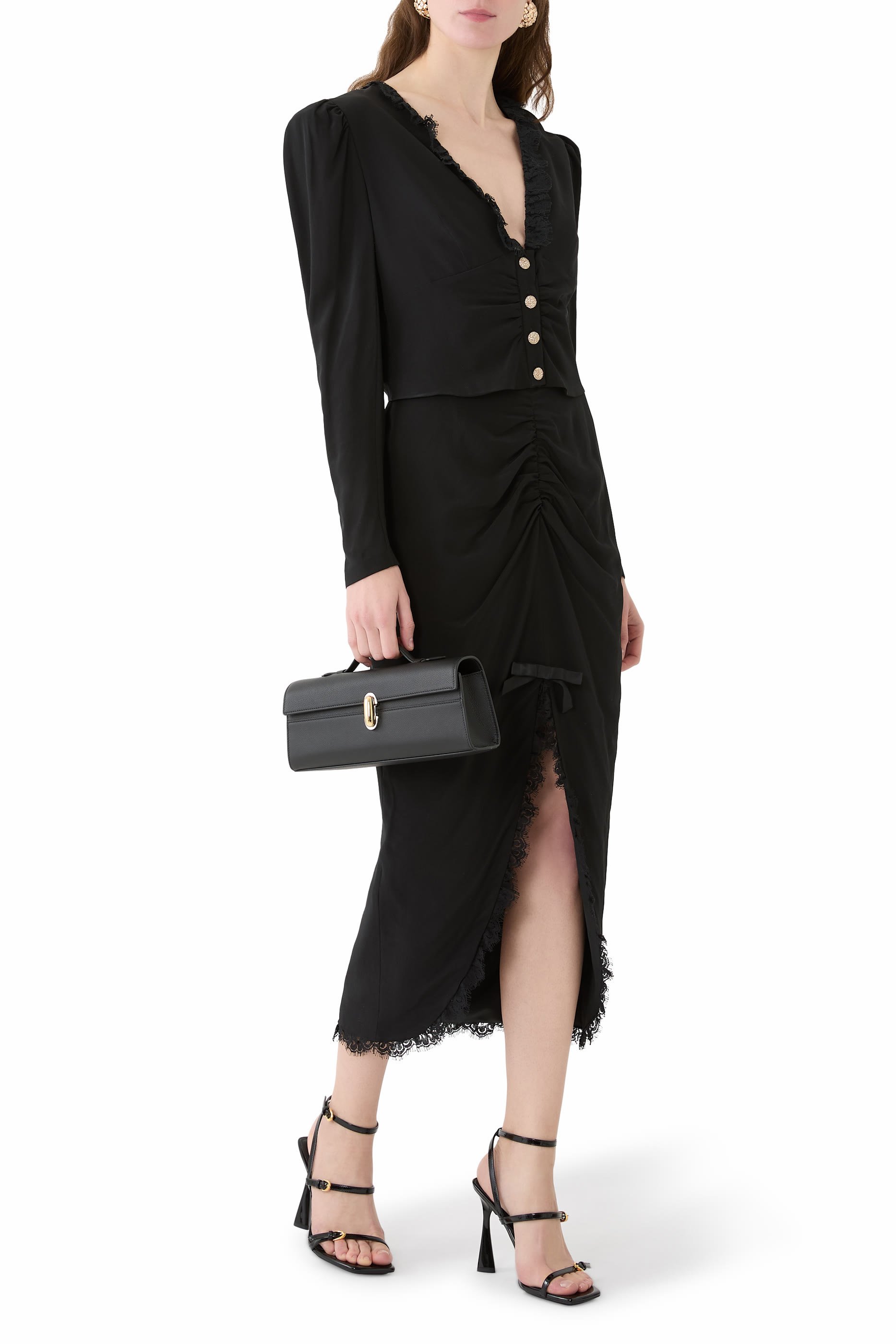 تنورة متوسطة الطول مزينة بكشكش