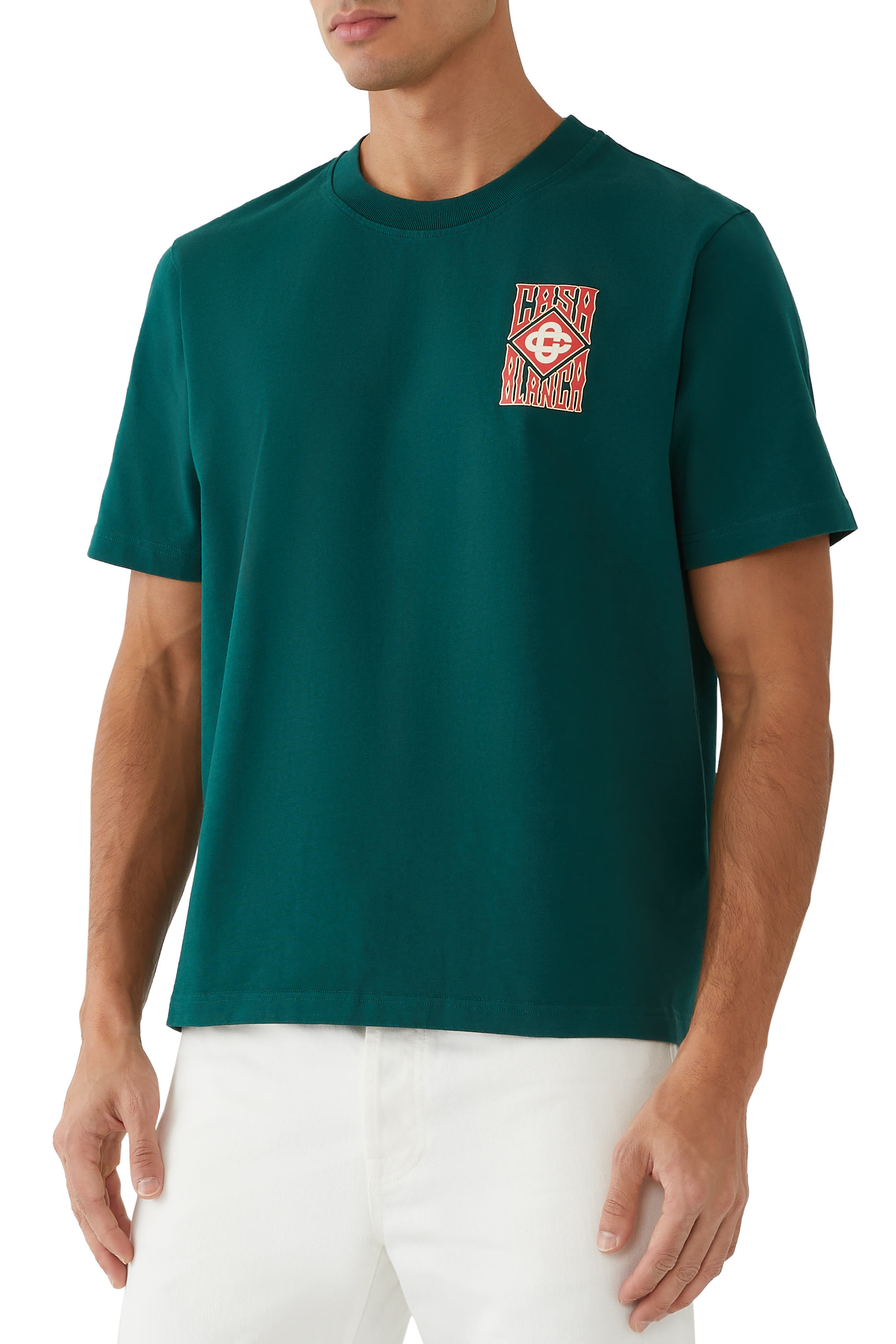 تيشيرت بأكمام قصيرة وشعار الماركة