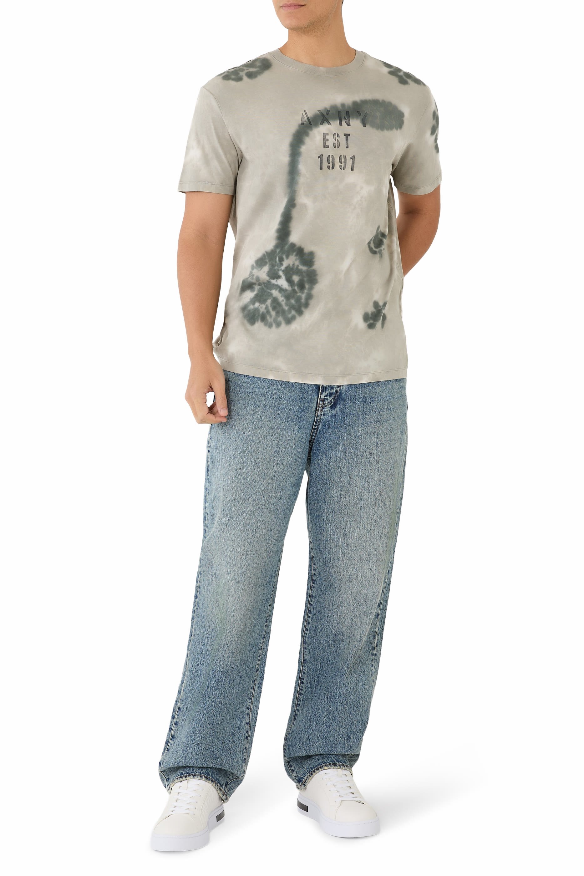 بنطال ون بلوك أب بقصة واسعة دنيم