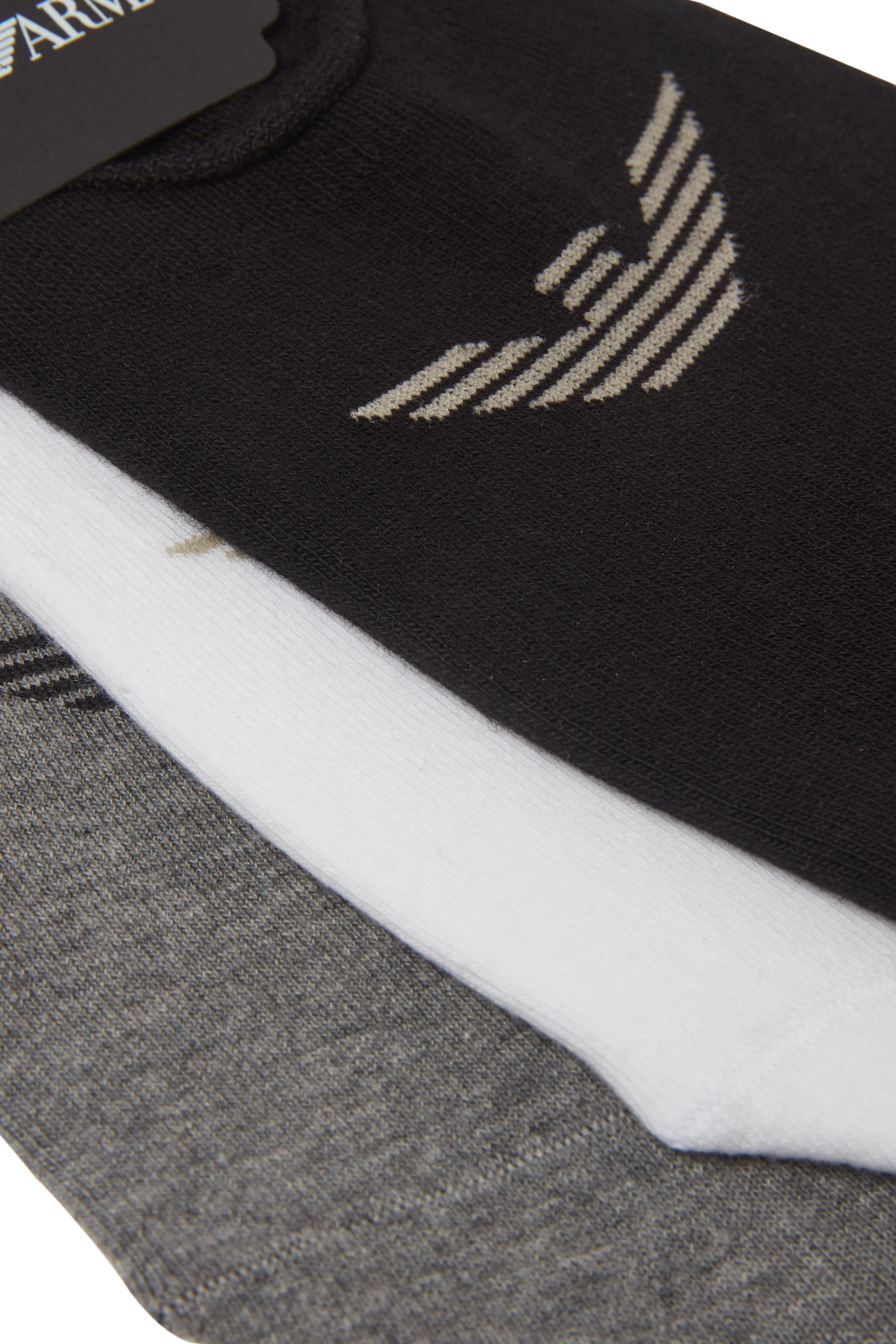 طقم جوارب مخفية بشعار الماركة، 3 أزواج