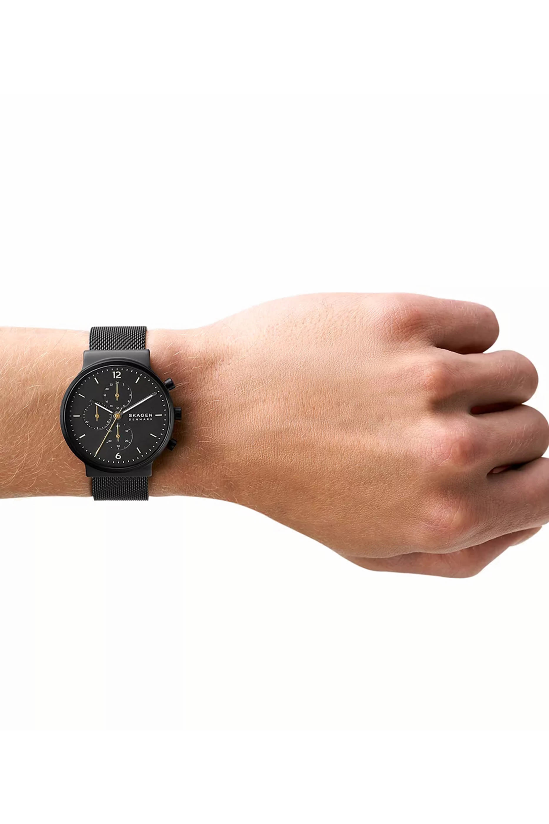 ساعة أنشر كرونوغراف بسوار شبكي ستانلس ستيل