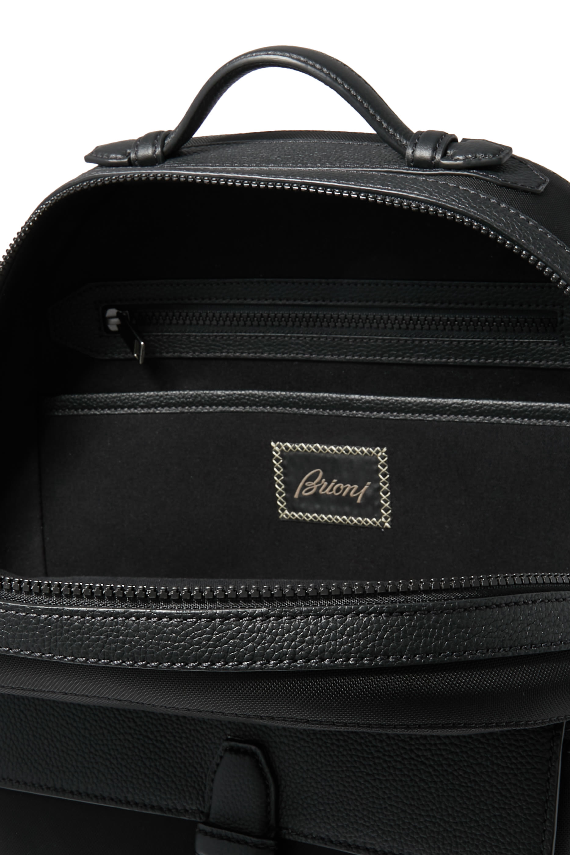 حقيبة ظهر نايلون وجلد بارز الملمس