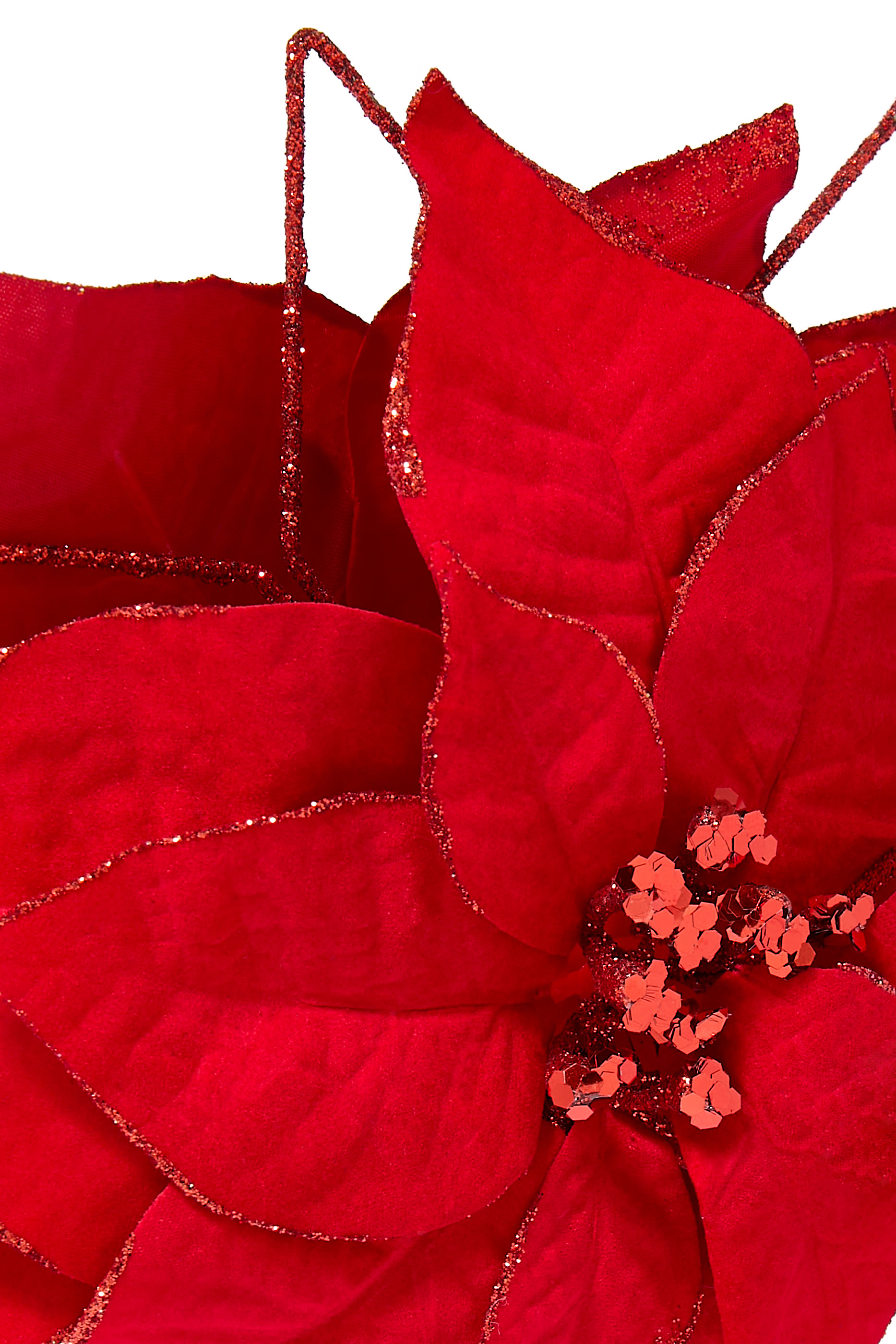 قطعة ديكور بتصميم زهرة بوينسيتيا لتزيين أعلى الشجرة