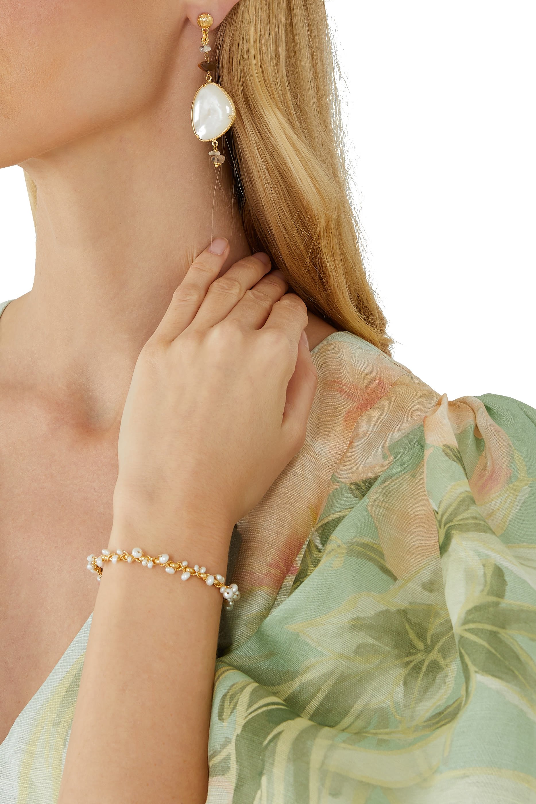 سوار أورفي مرصع بعرق اللؤلؤ معدن مطلي بالذهب