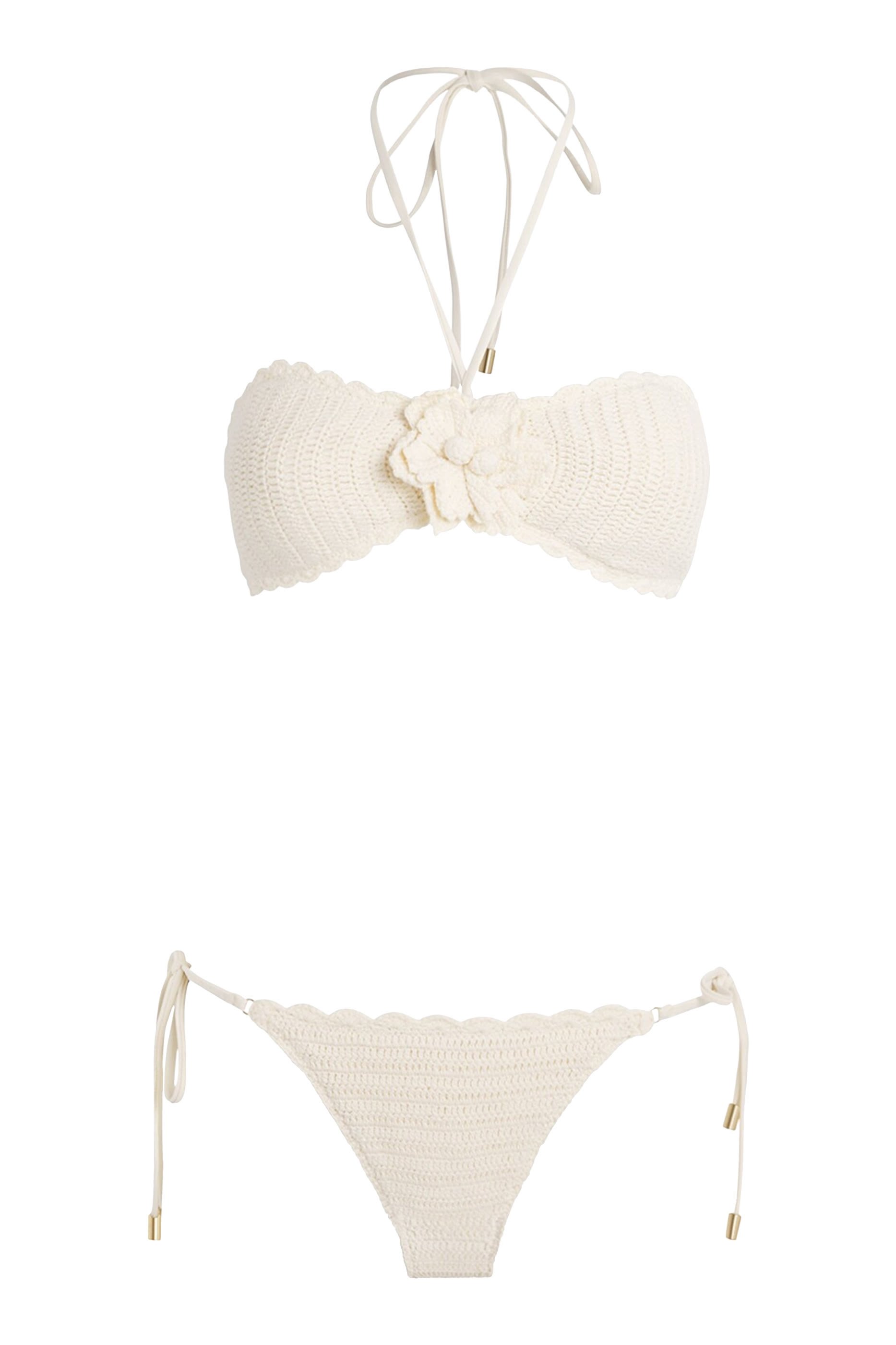 طقم بيكيني أوايكن بزهرة كروشيه