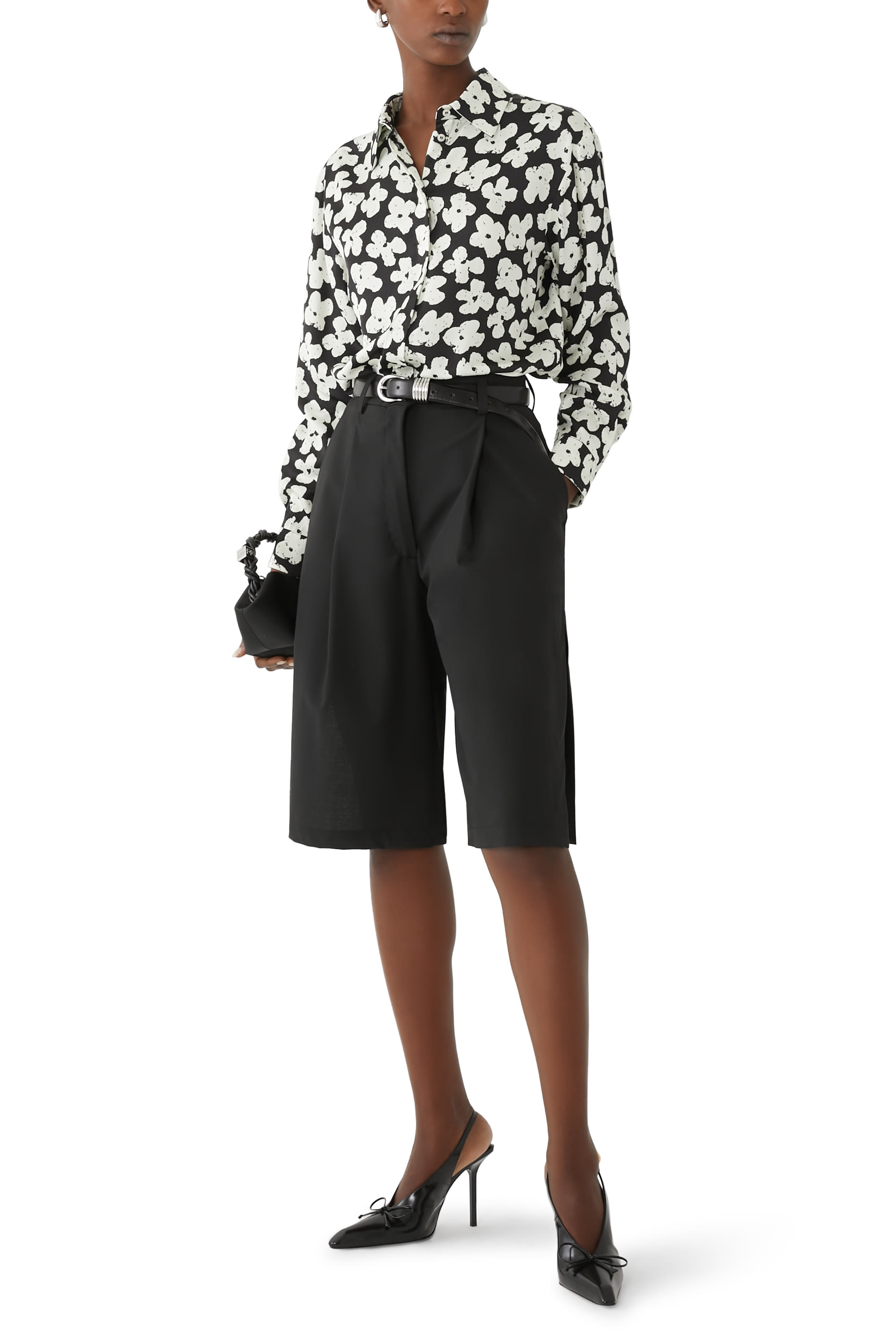 قميص بتصميم منفوخ ونقشة زهور