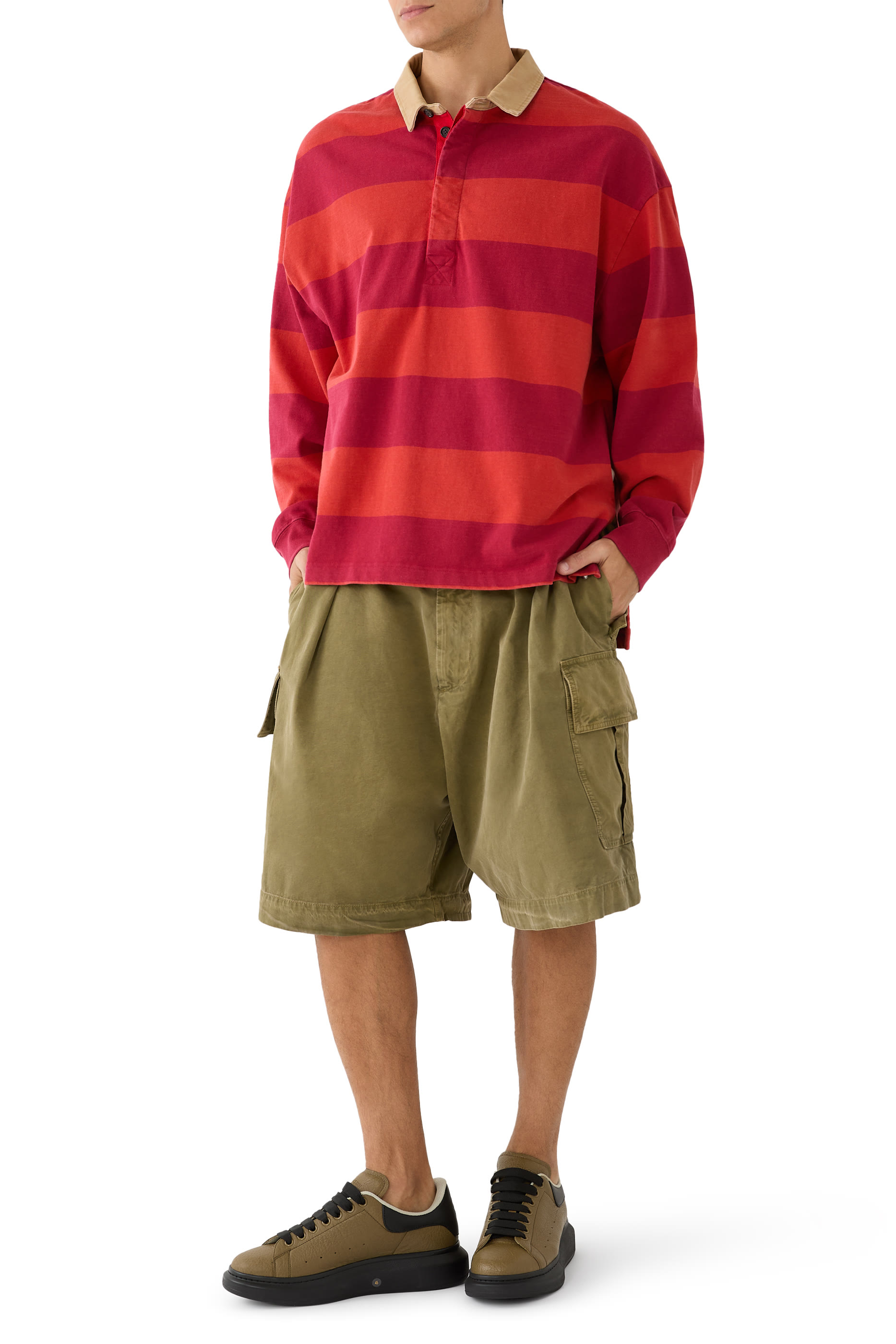 قميص بولو رغبي بقصة فضفاضة