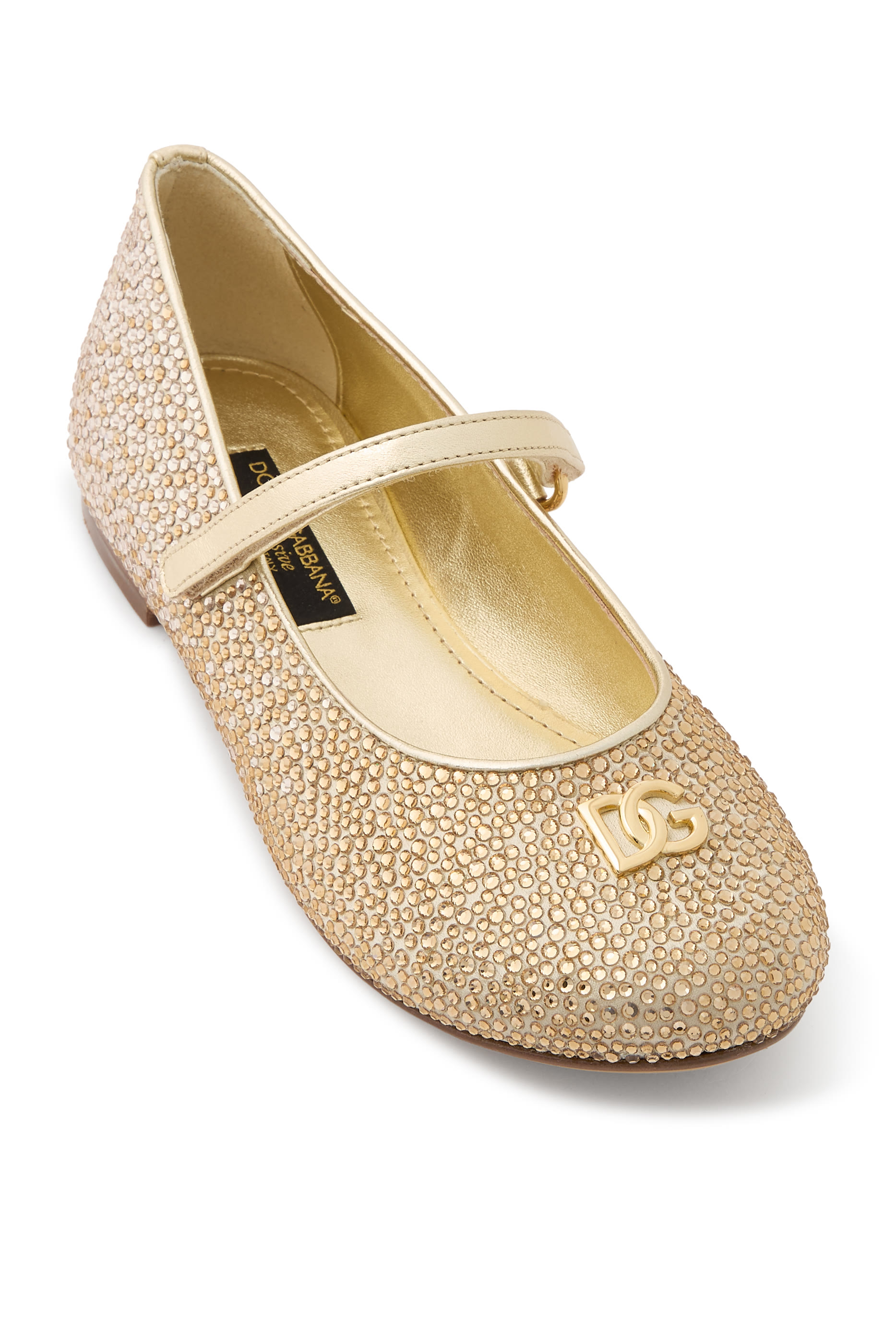 Kids  Laminated Calfskin Ballet Flats 