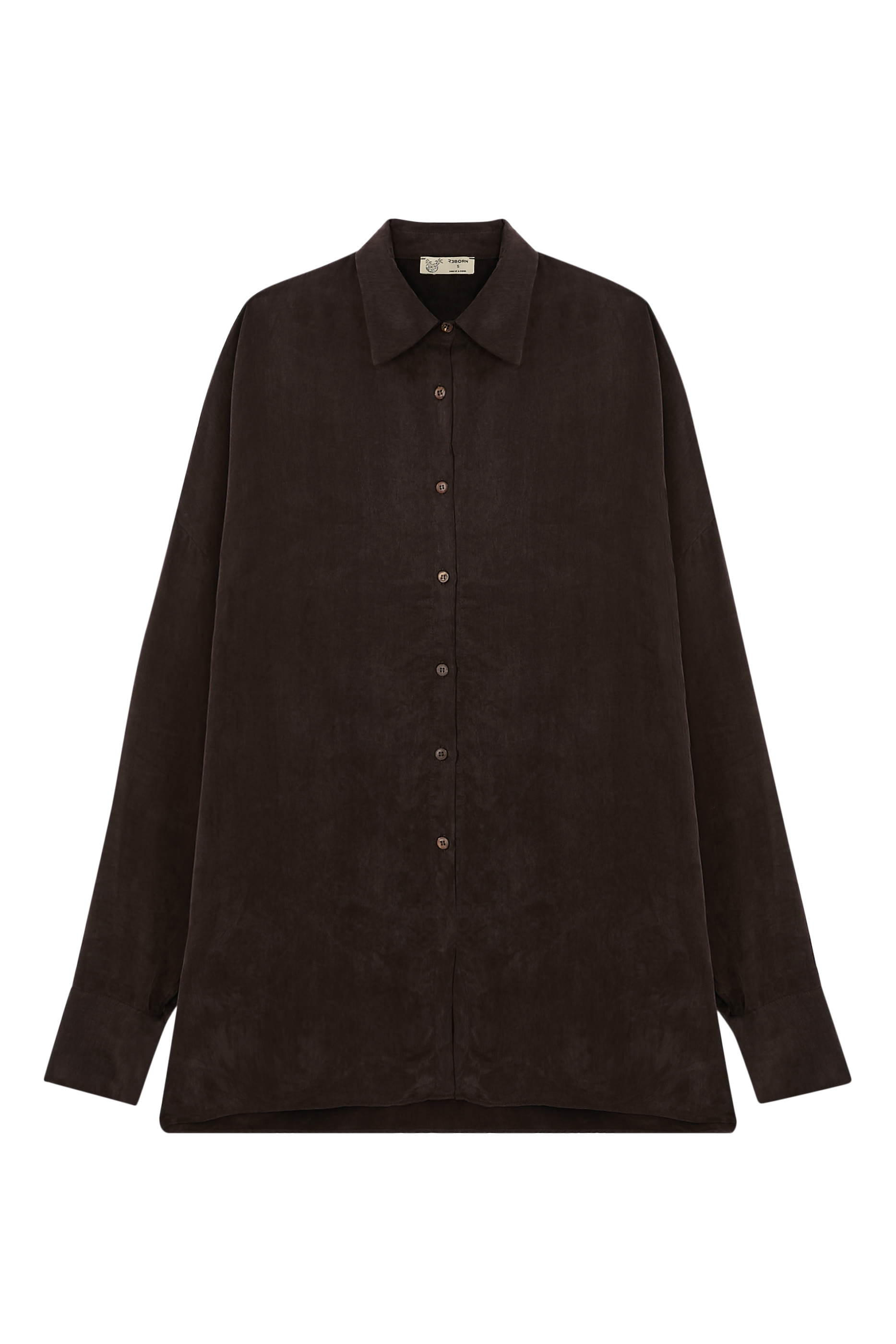 قميص بأساور أكمام طويلة وياقة