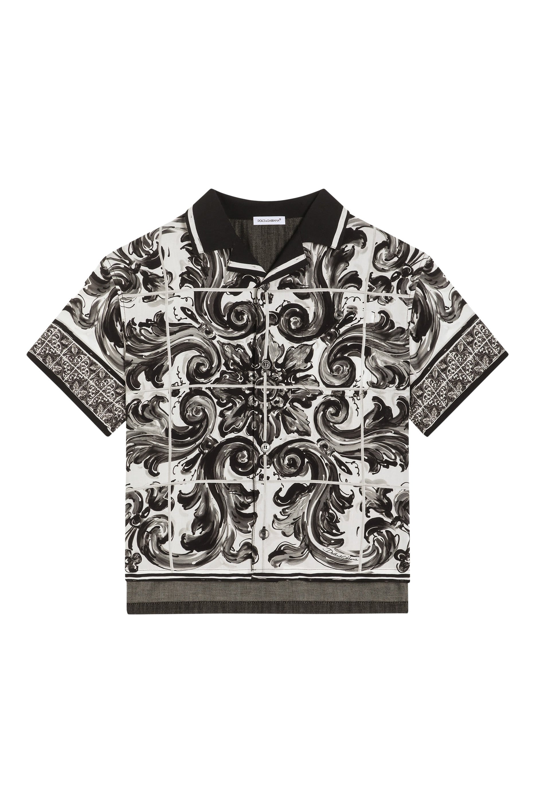 قميص دنيم بنقشة مايوليكا للأطفال