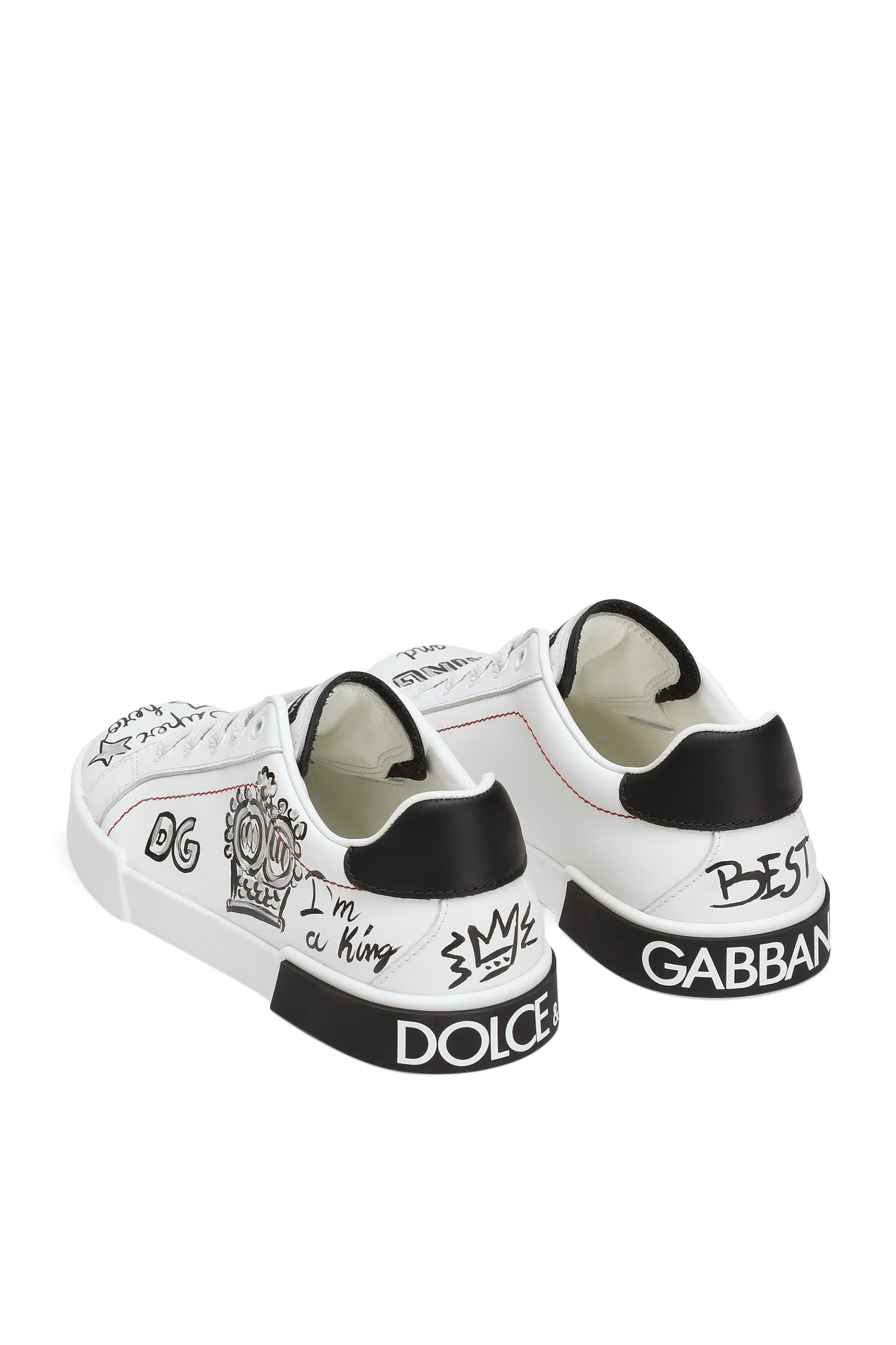 Kids Graphic Print Calfskin Portofino Light Sneakers