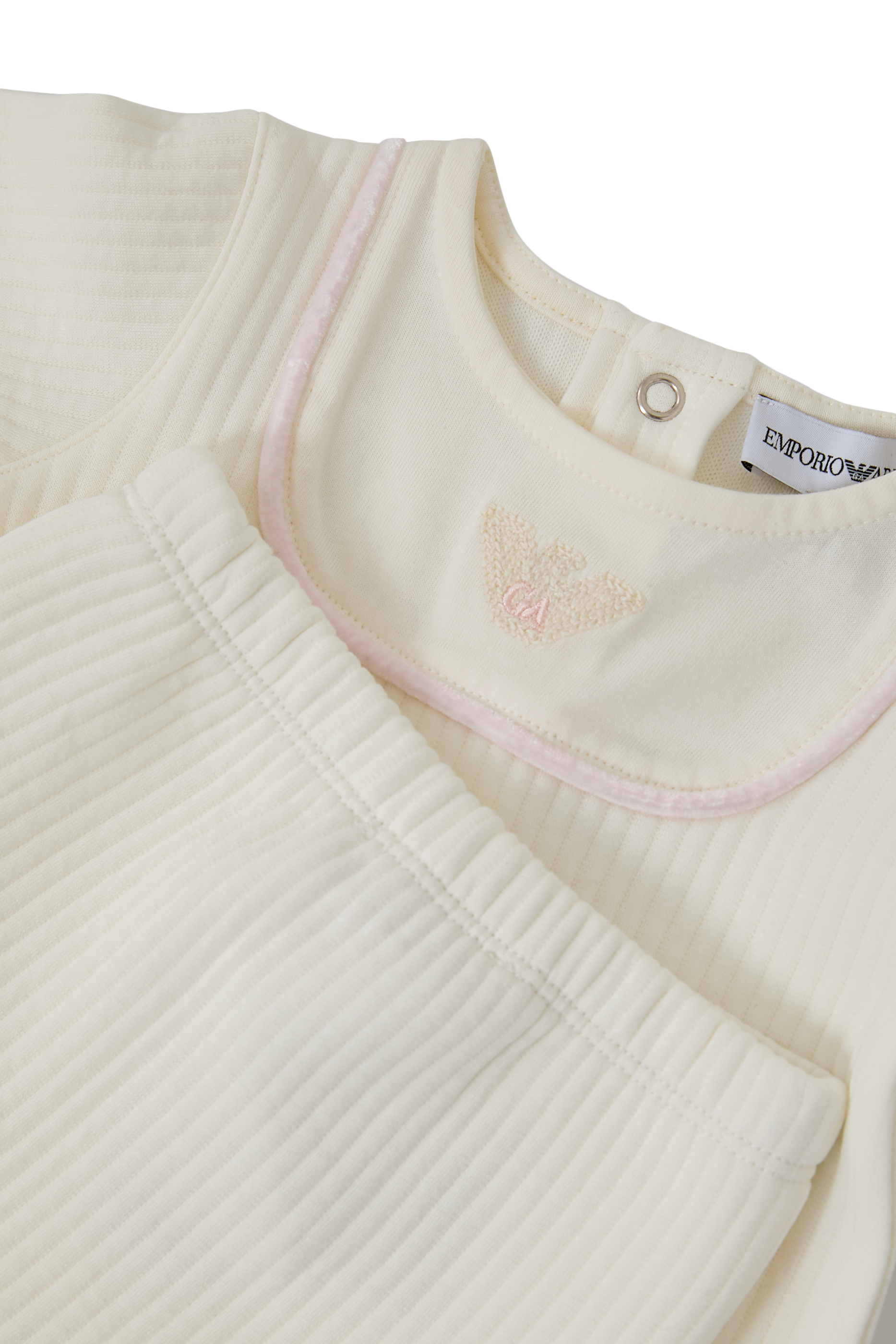 طقم بحواف بارزة الملمس متباينة اللون، قطعتين للأطفال