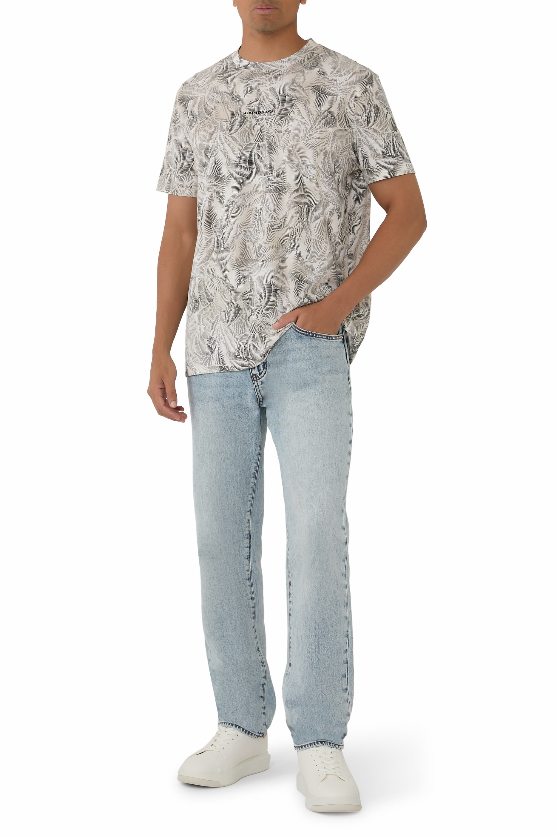 بنطال جينز وان بلوك اب بقصة ضيقة دنيم