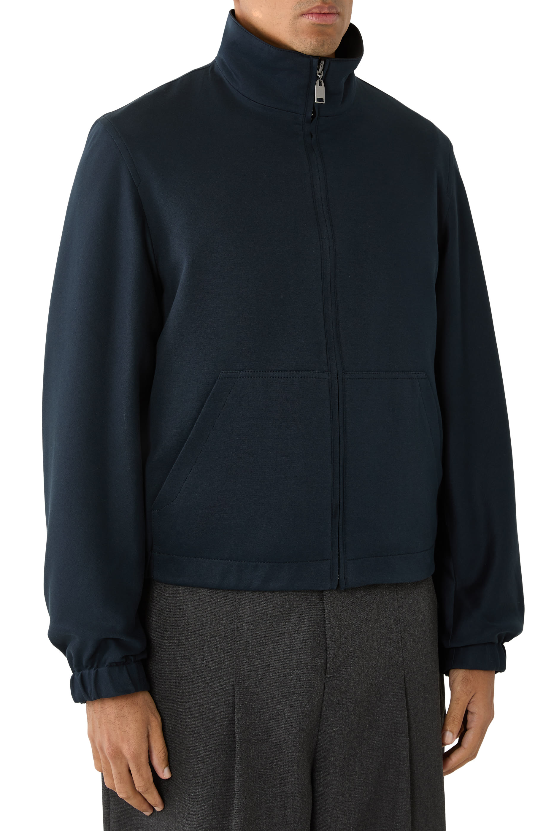 جاكيت بوجهين حرير مطاطي وقطن جيرسيه