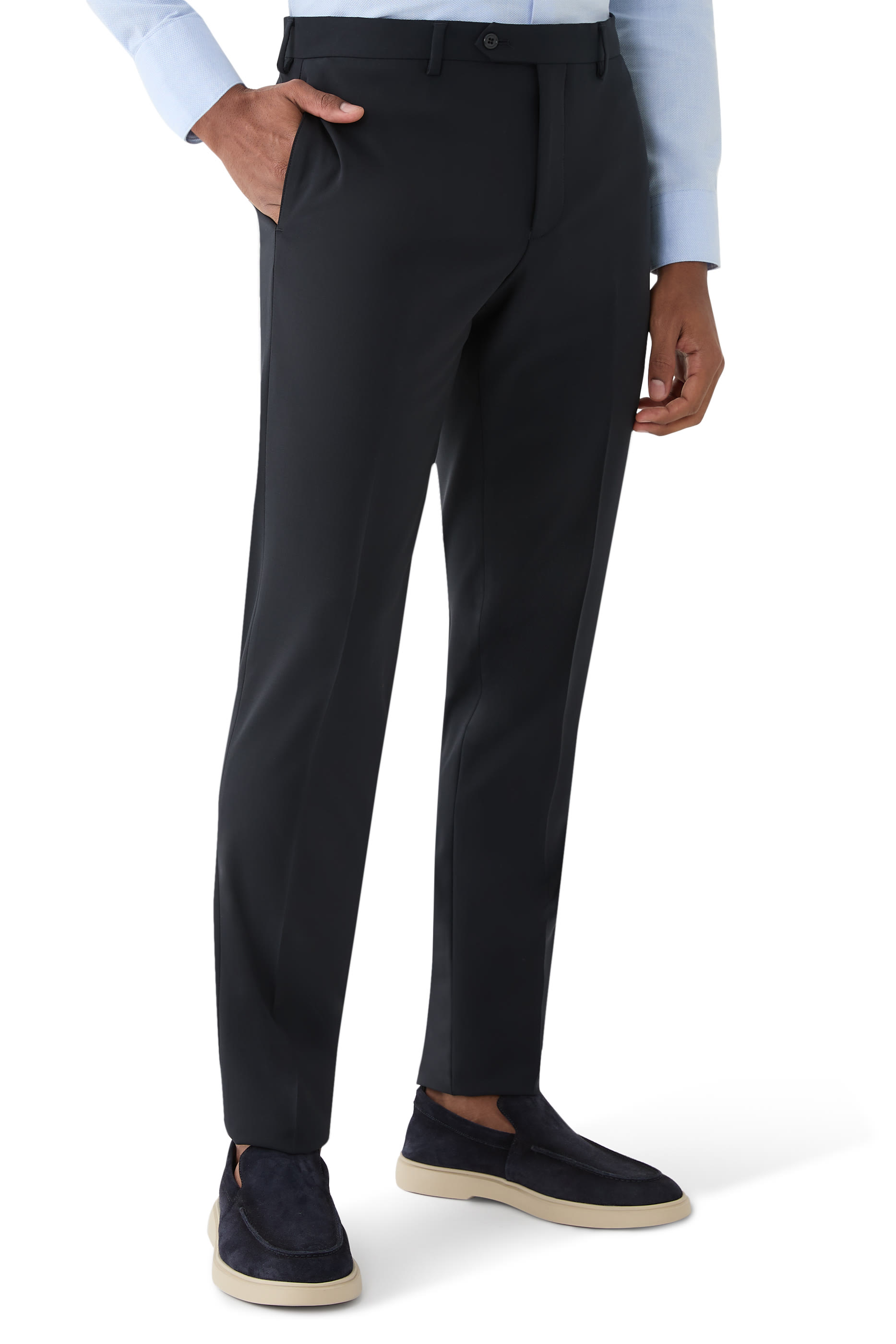 بدلة بصف أزرار صوف بكر