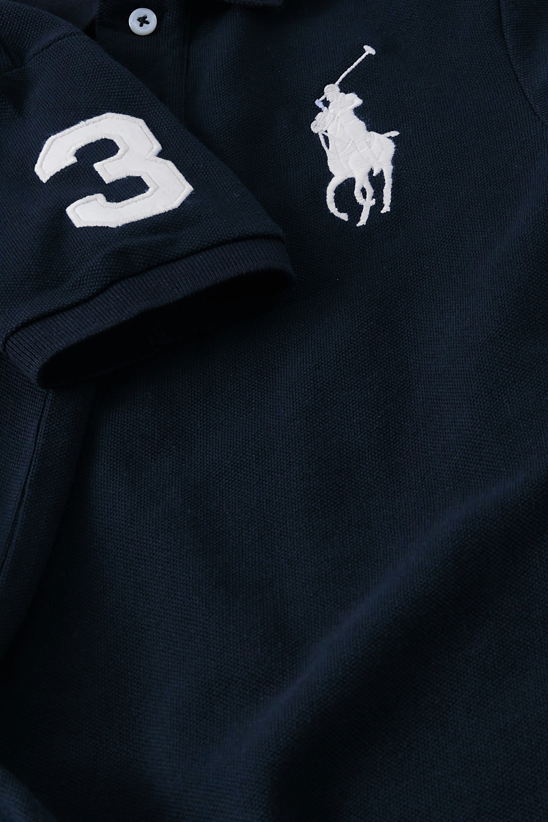 قميص بولو بشعار لاعب البولو قطن شبكي للأطفال