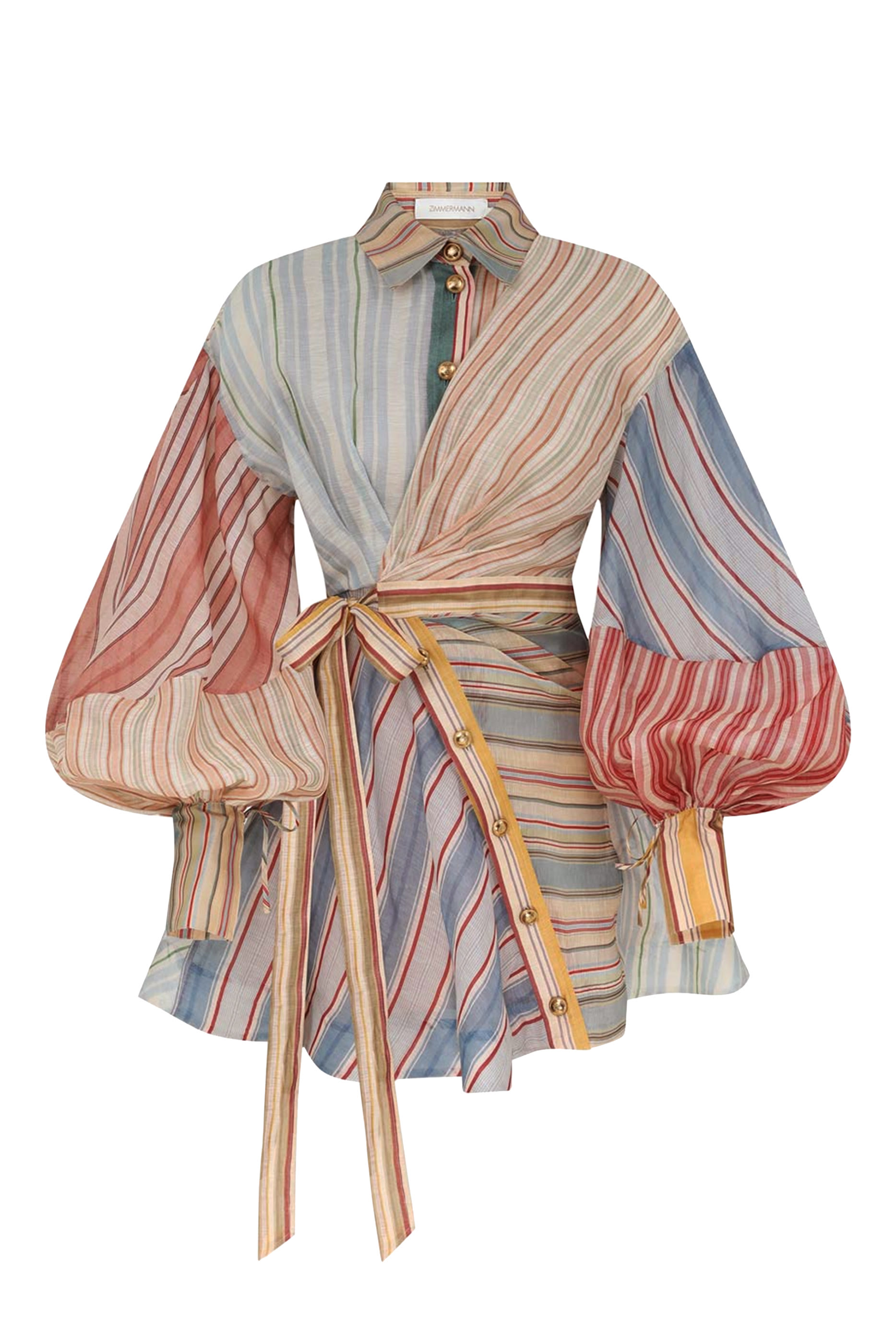 فستان ريبالين قصير بنقشة مخططة