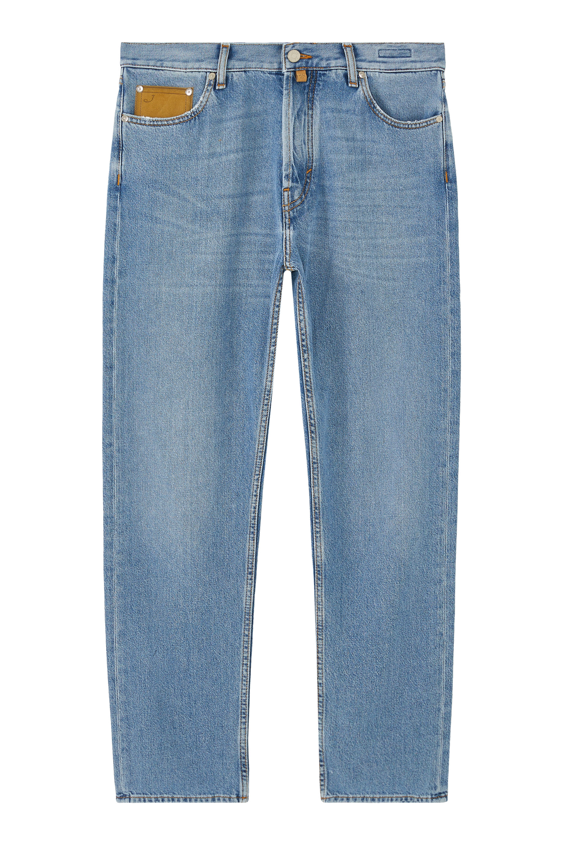 بنطال سيان بقصة ساق مستقيمة وخمسة جيوب