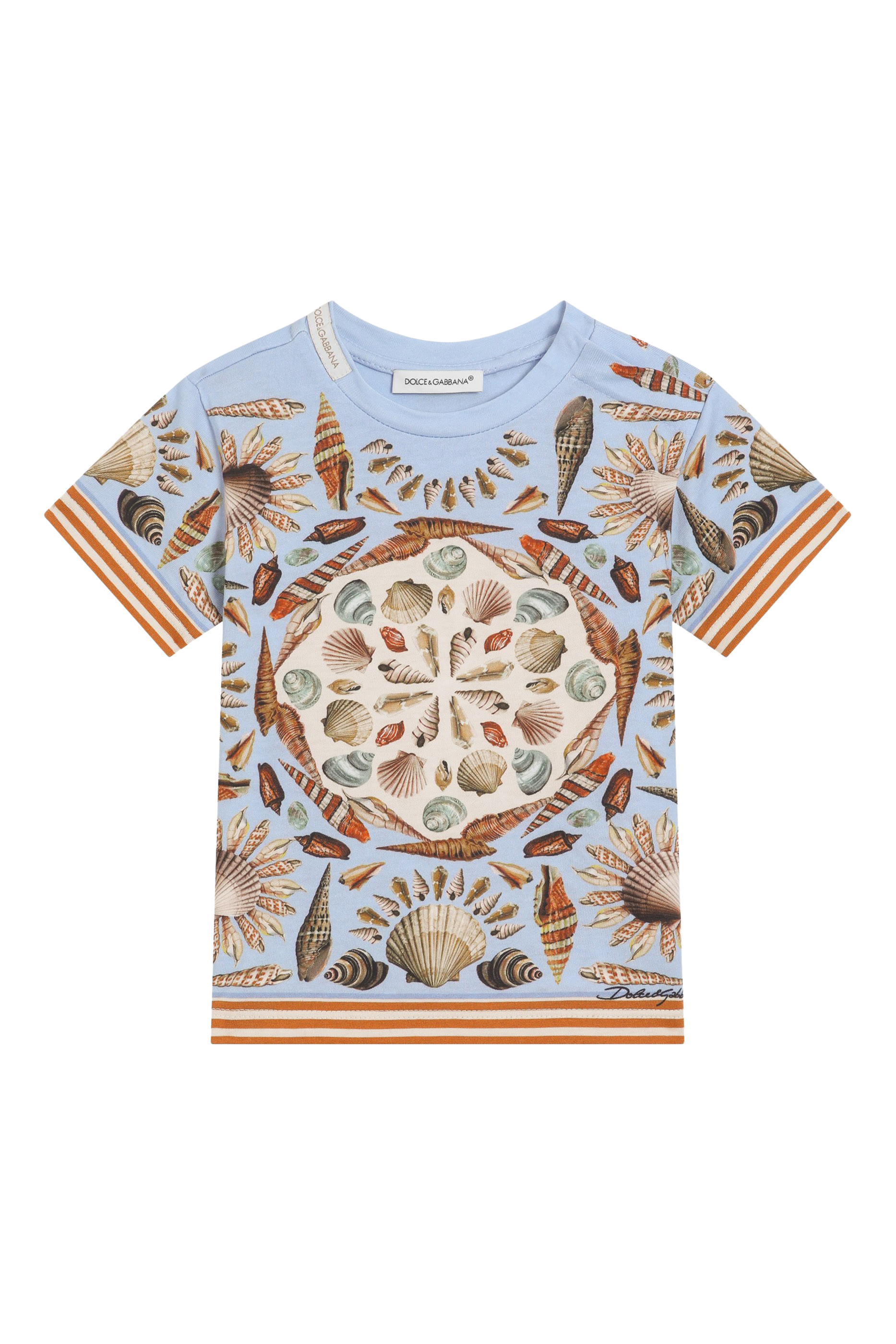 تيشيرت بطبعة صدفة وأكمام قصيرة جيرسيه للأطفال