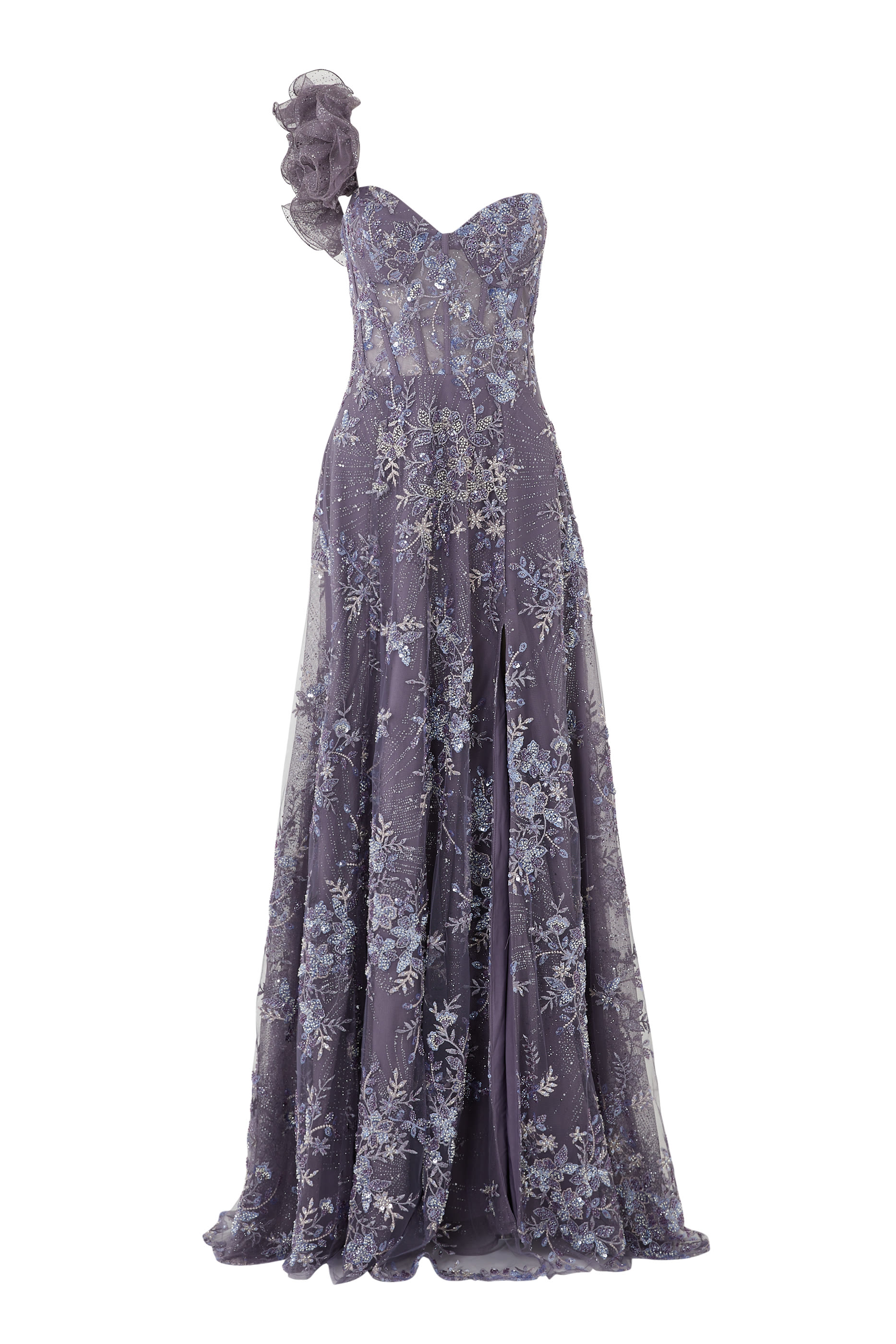 فستان سهرة بكتف مكشوف