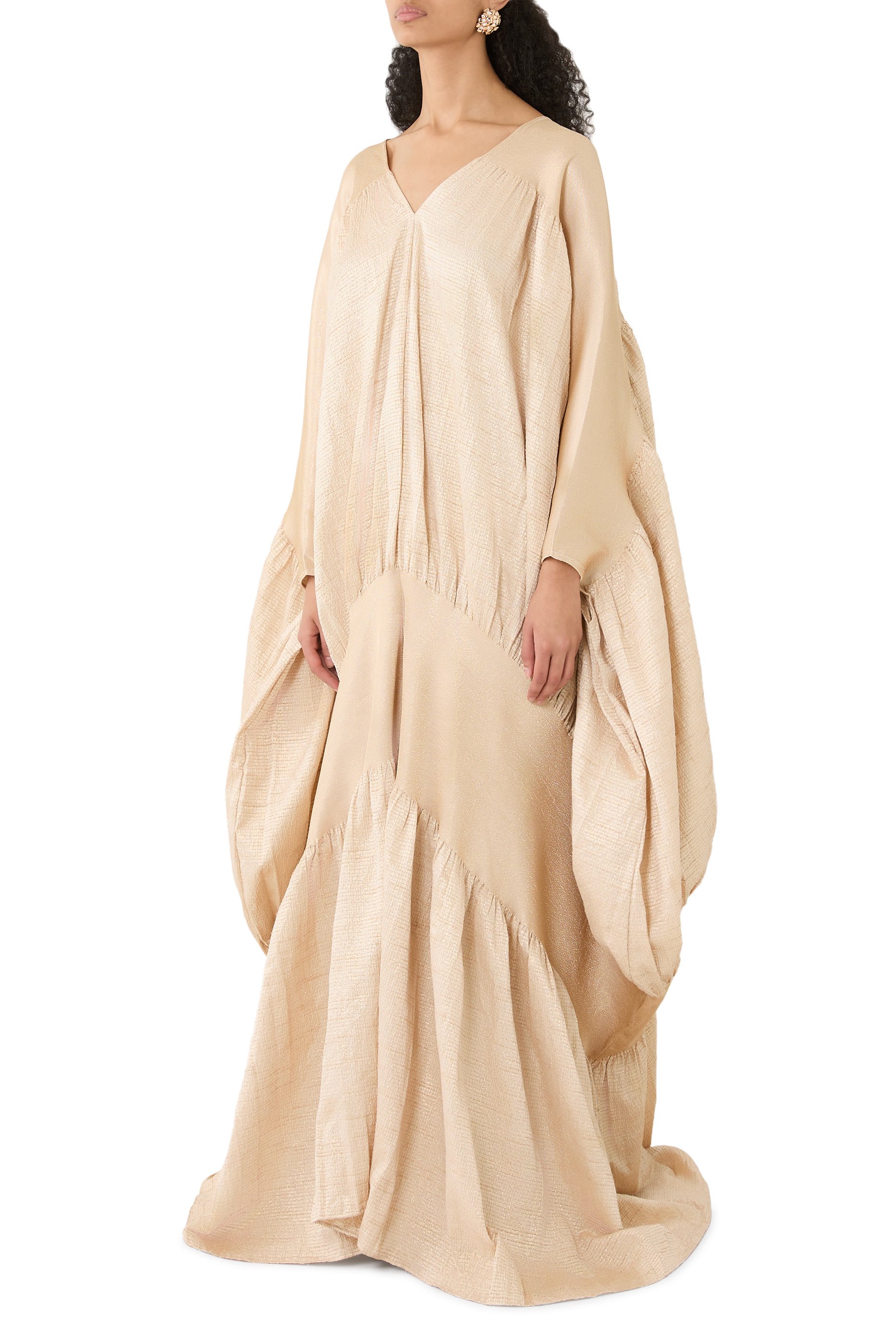 قفطان منسوج بياقة V