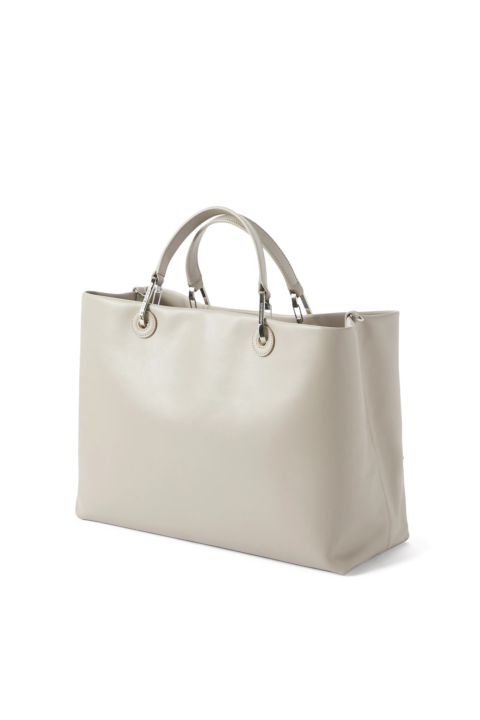 حقيبة يد بشعار الماركة جلد