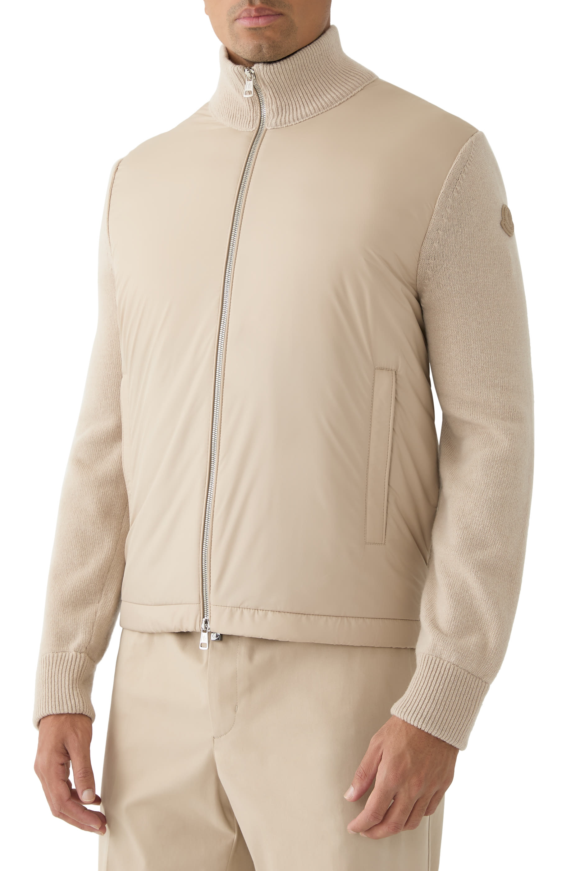 كارديغان مبطن بسحاب قطن