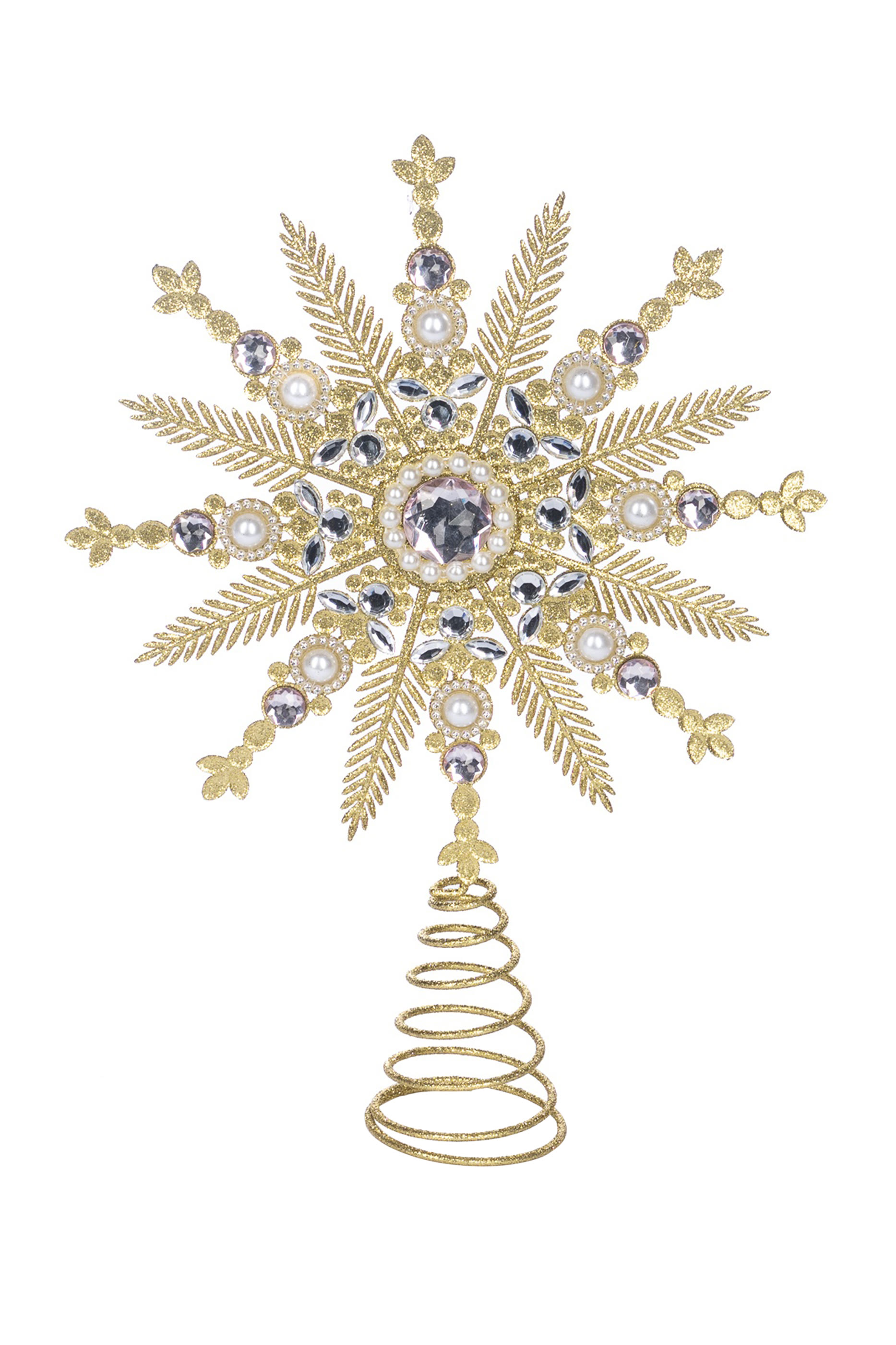 زينة أعلى شجرة بتصميم ندفة ثلج 