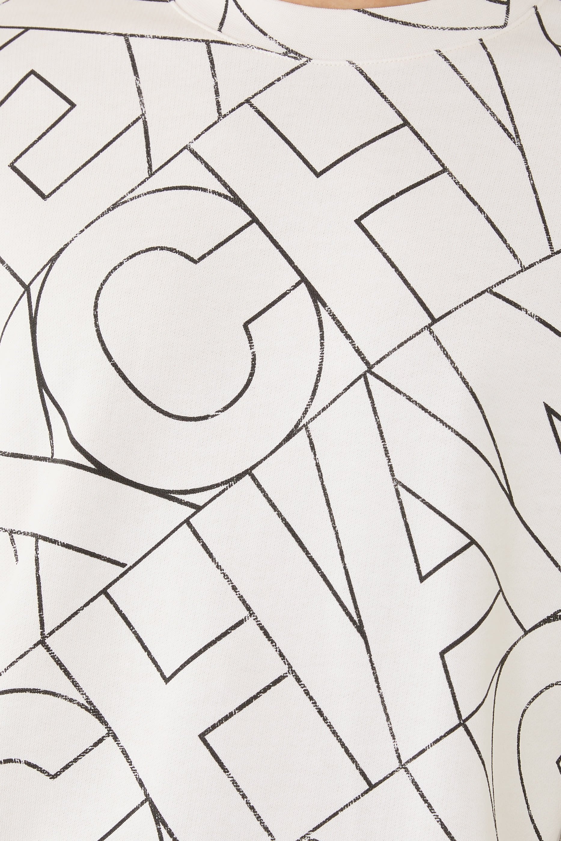 سويت شيرت بياقة ضيقة مزين كليا بشعار الماركة