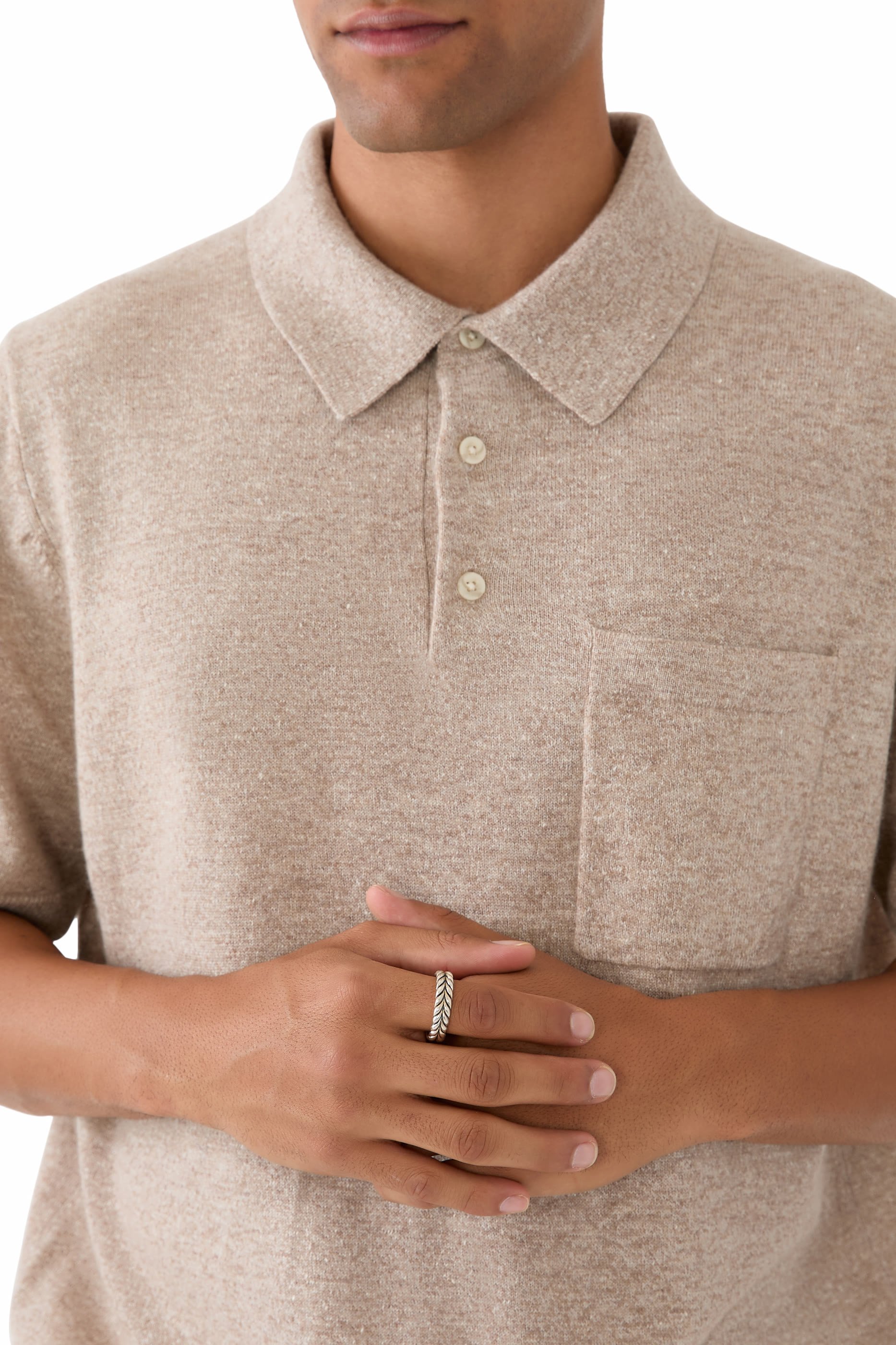 خاتم بحلقة بنمط شيفرون، فضة استرلينية