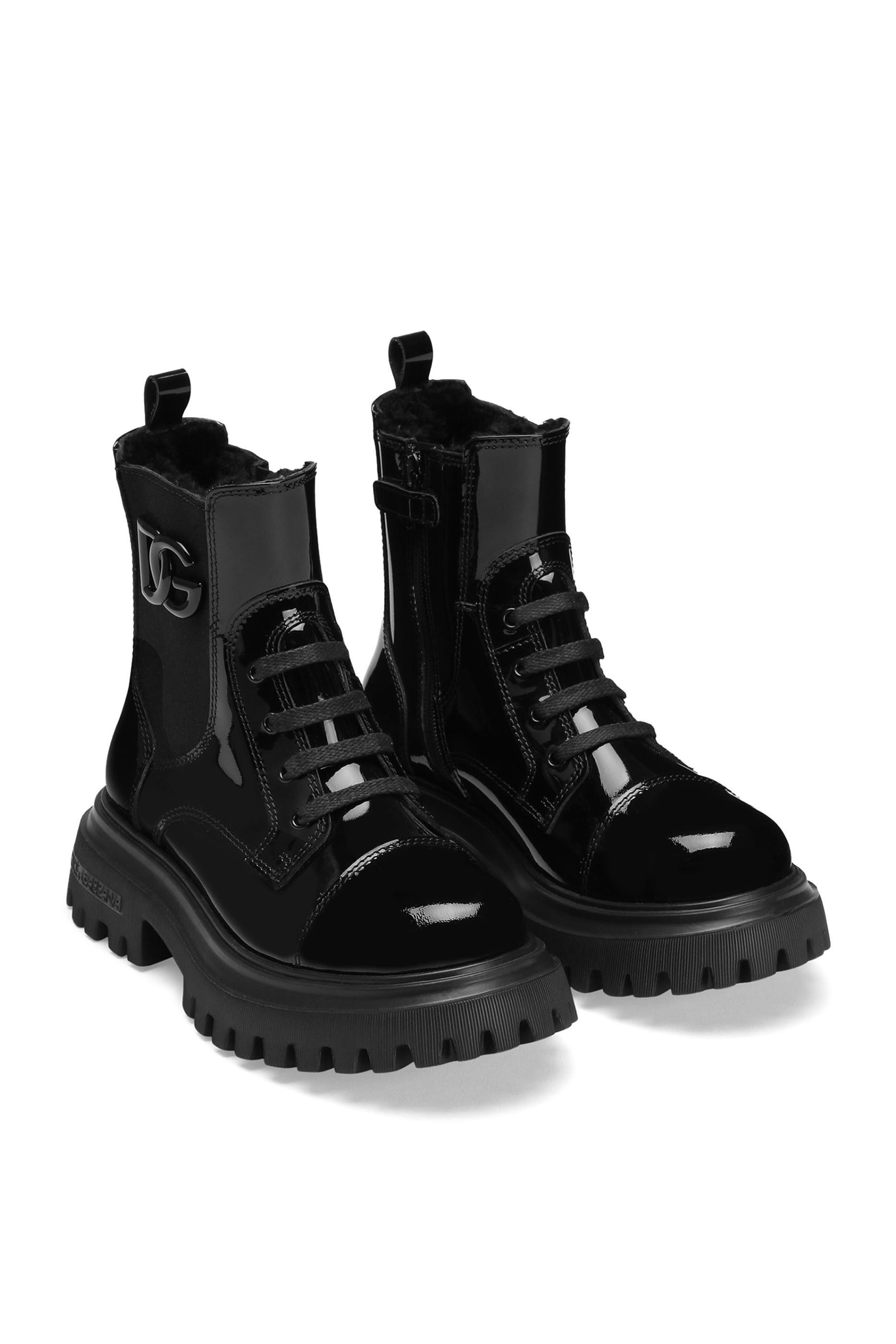 Kids Patent Leather Ankle Boots 