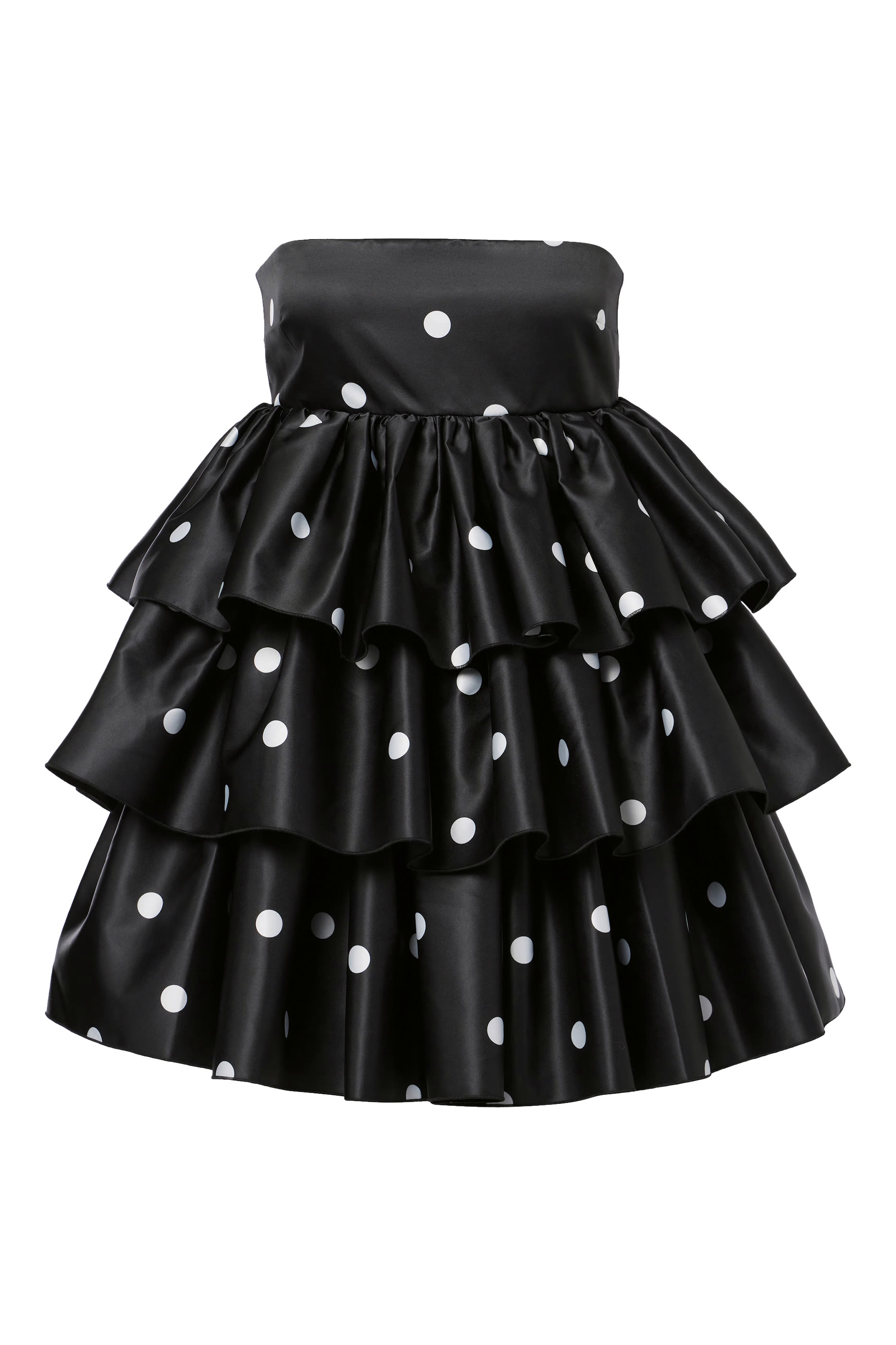 فستان مزين بكشكش ساتان