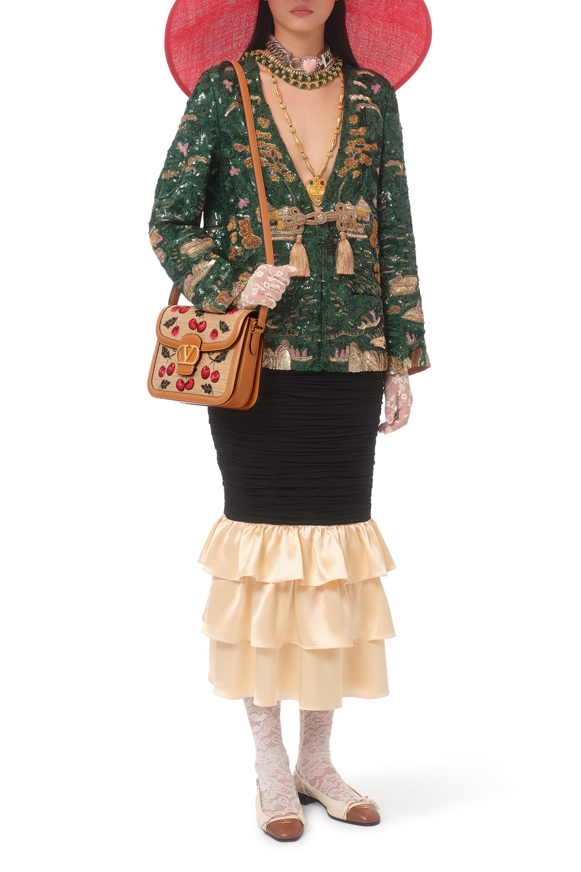 حقيبة كتف 9 تو 5 قماش رافيا جاكار صناعي