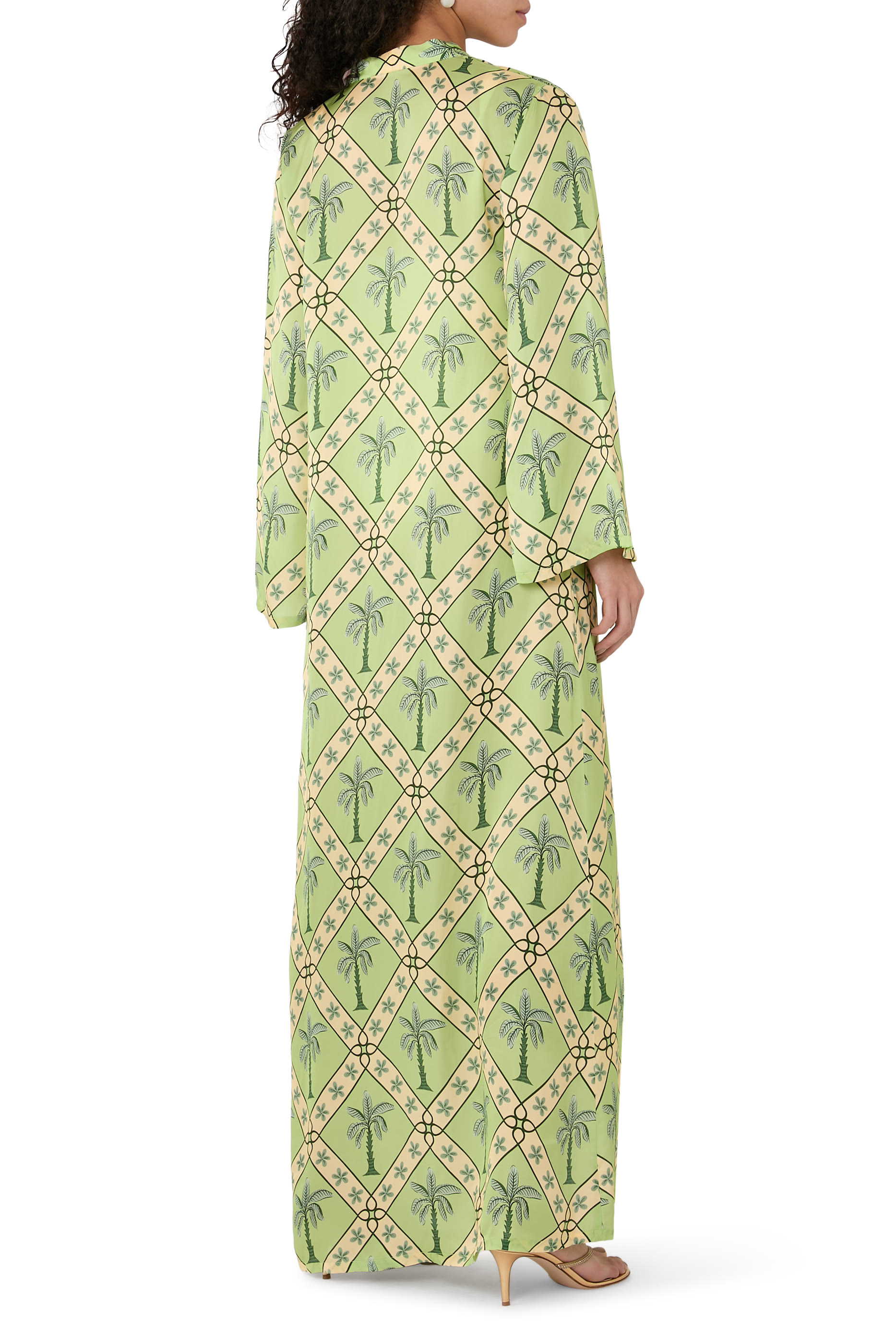 قفطان طويل بنمط كيمونو حرير