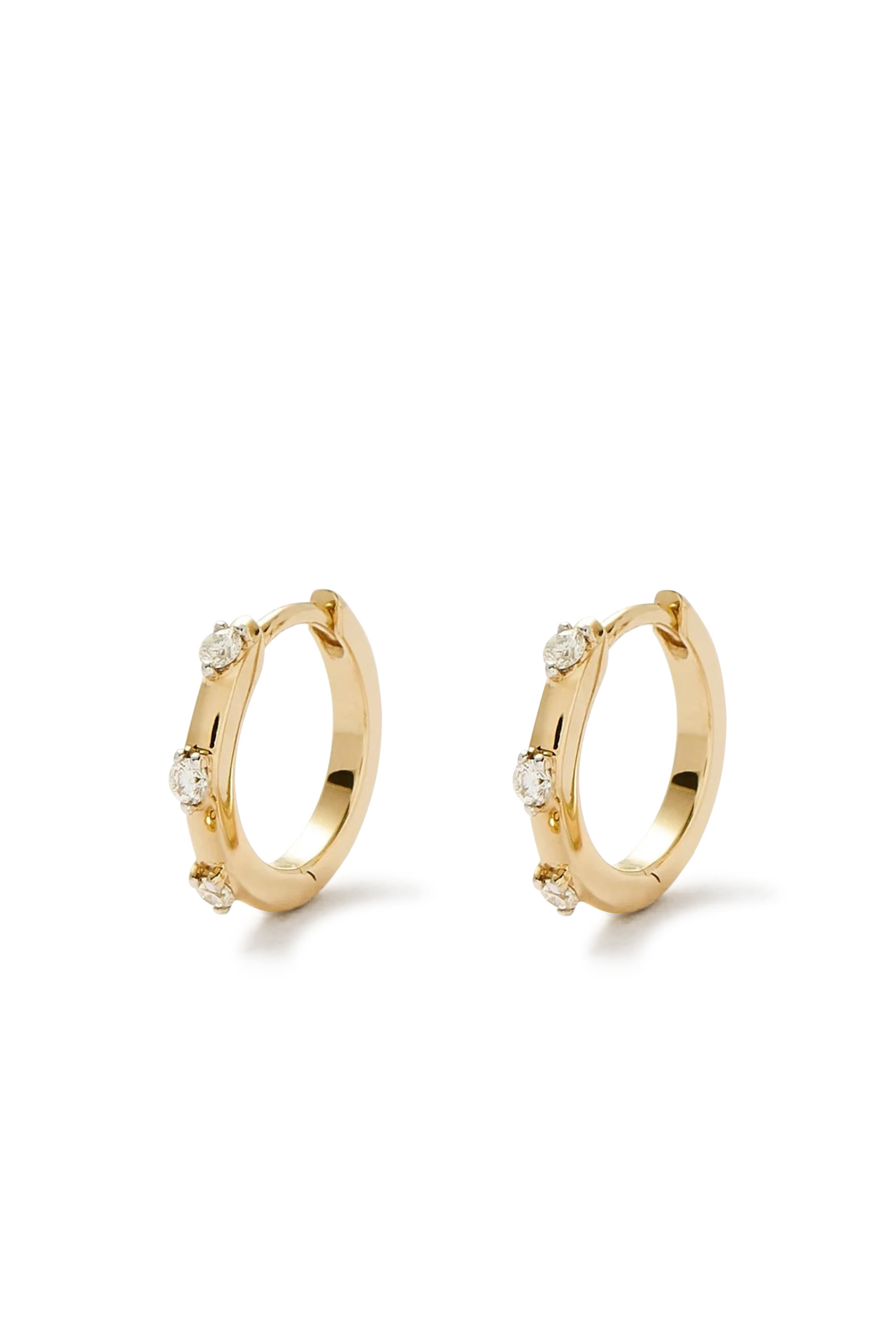 أقراط هاجي مرصعة بماس فاخر، ذهب عيار 14 قيراط