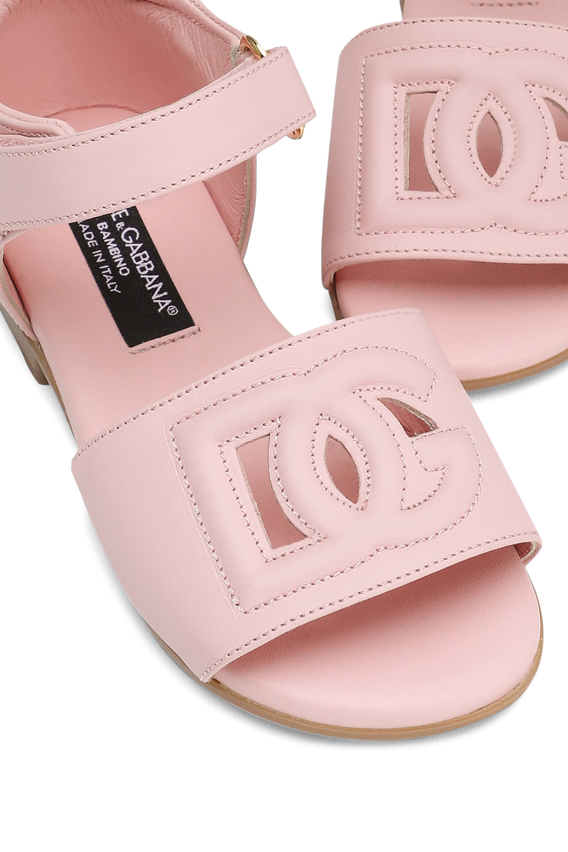 صندل بشعار الماركة جلد عجل للأطفال