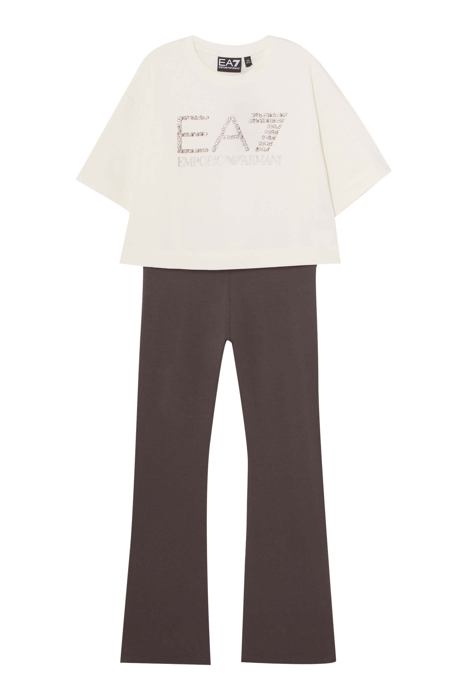 تيشيرت بنقشة شعار الماركة قطن للأطفال