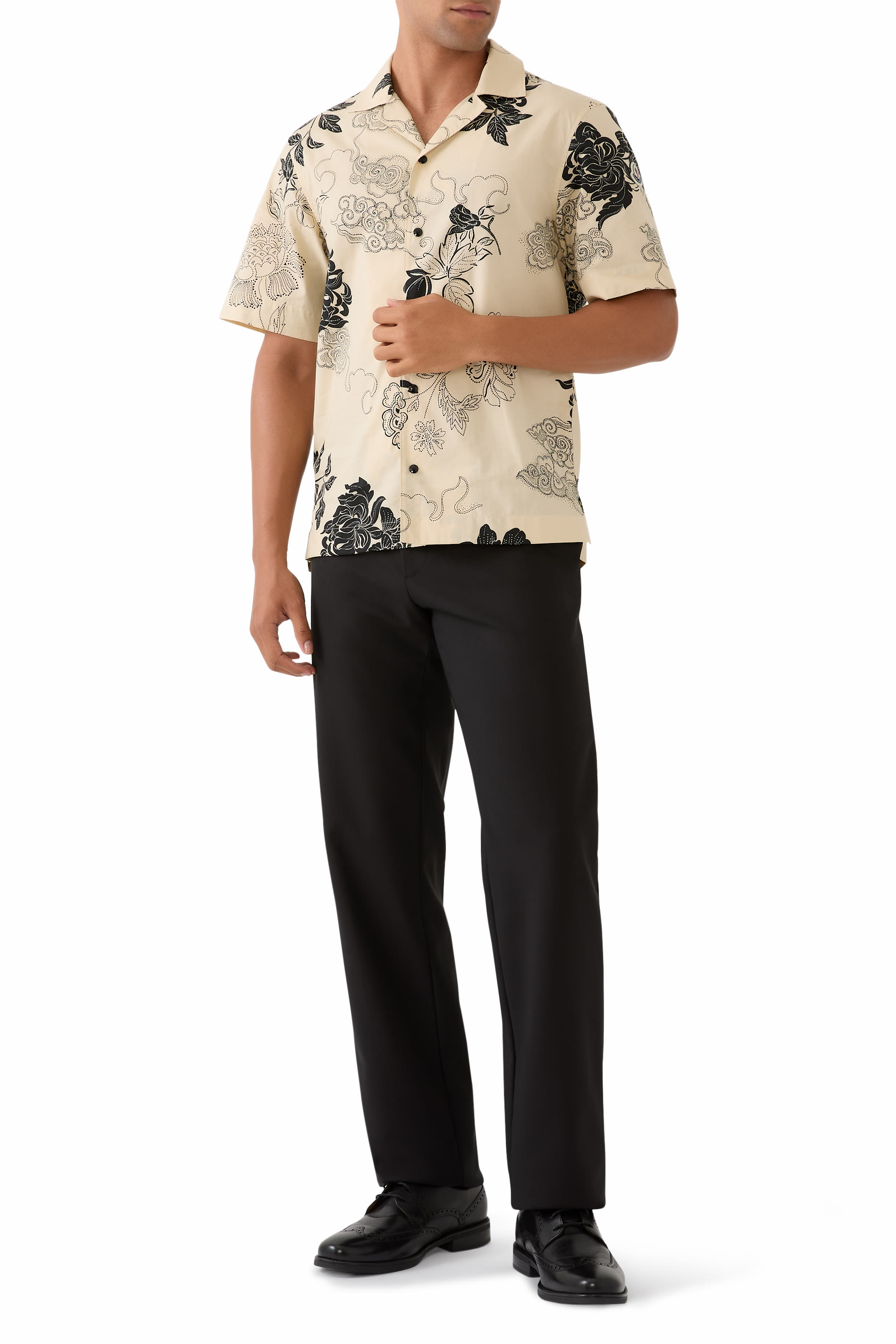 قميص بطبعات زهور قطن