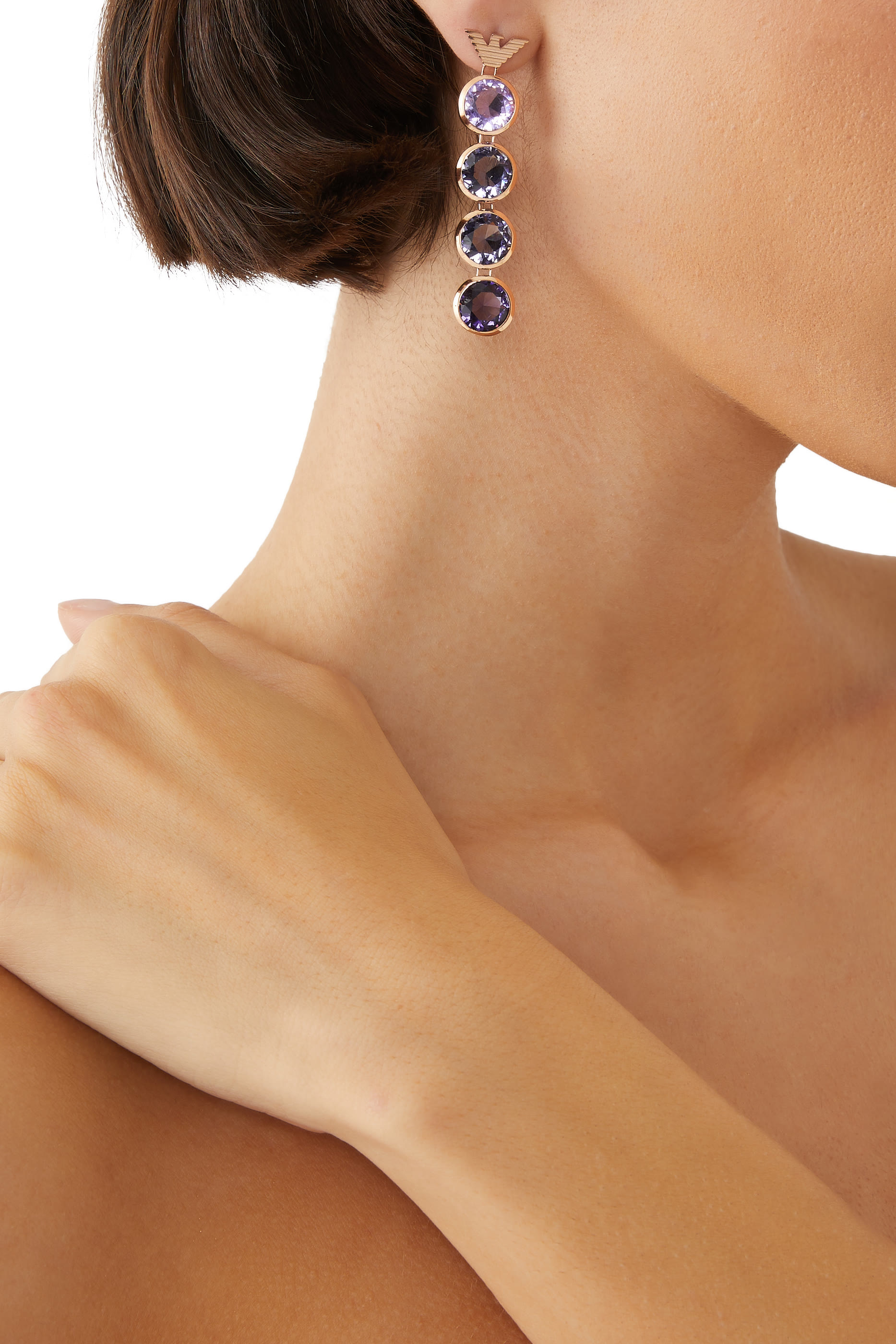 أقراط بشعار الماركة ستانلس ستيل