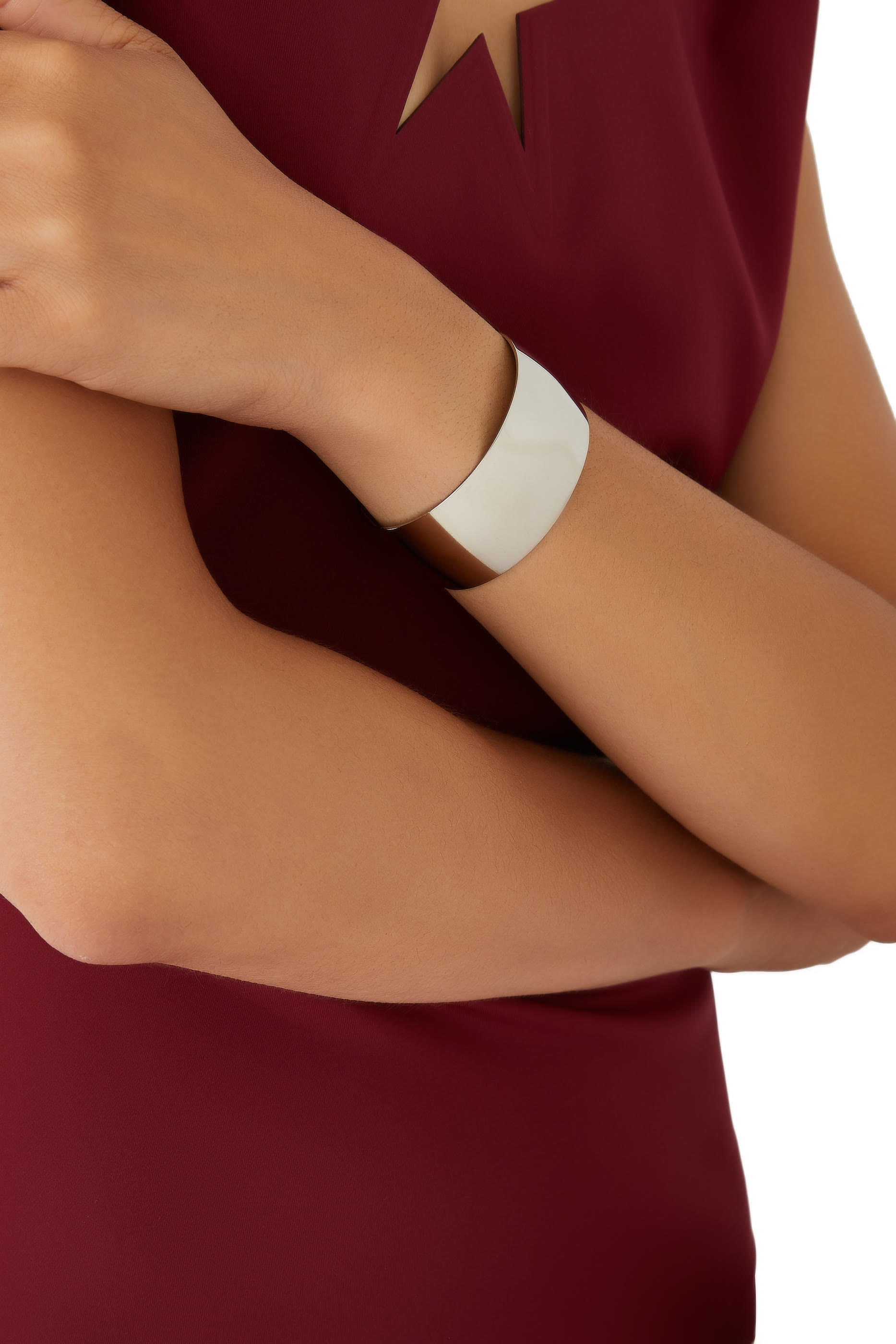 سوار مفتوح كاميرون، نحاس مطلي بالفضة