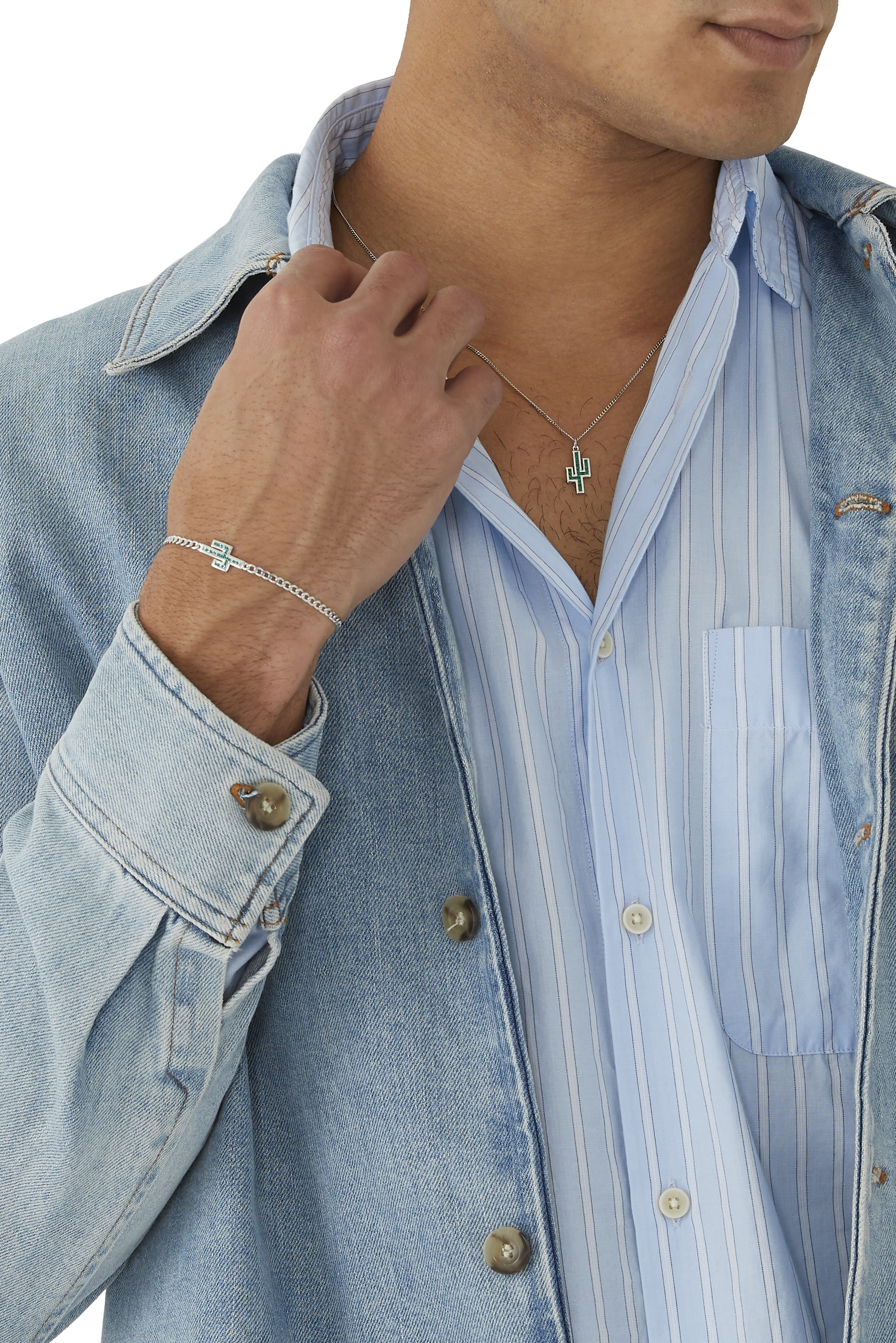 قلادة بلاية بتصميم صبار مرصعة بالعقيق اليماني