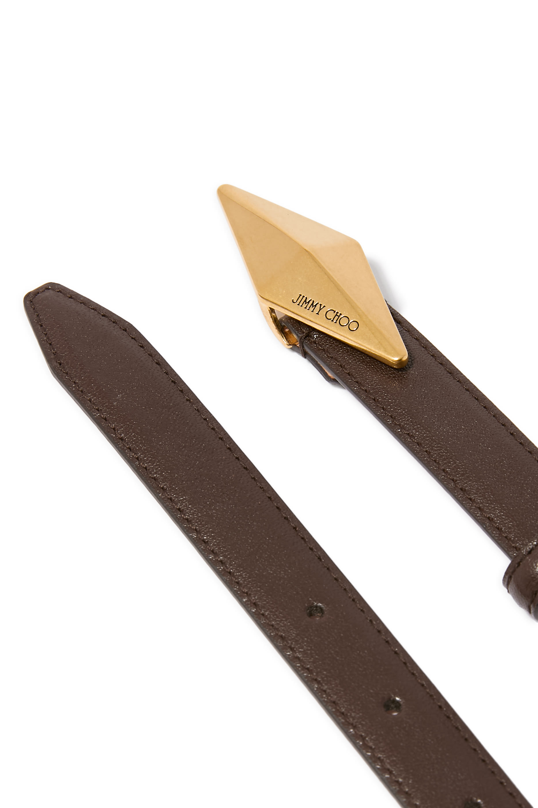 حزام بمشبك بتصميم ماسي جلد