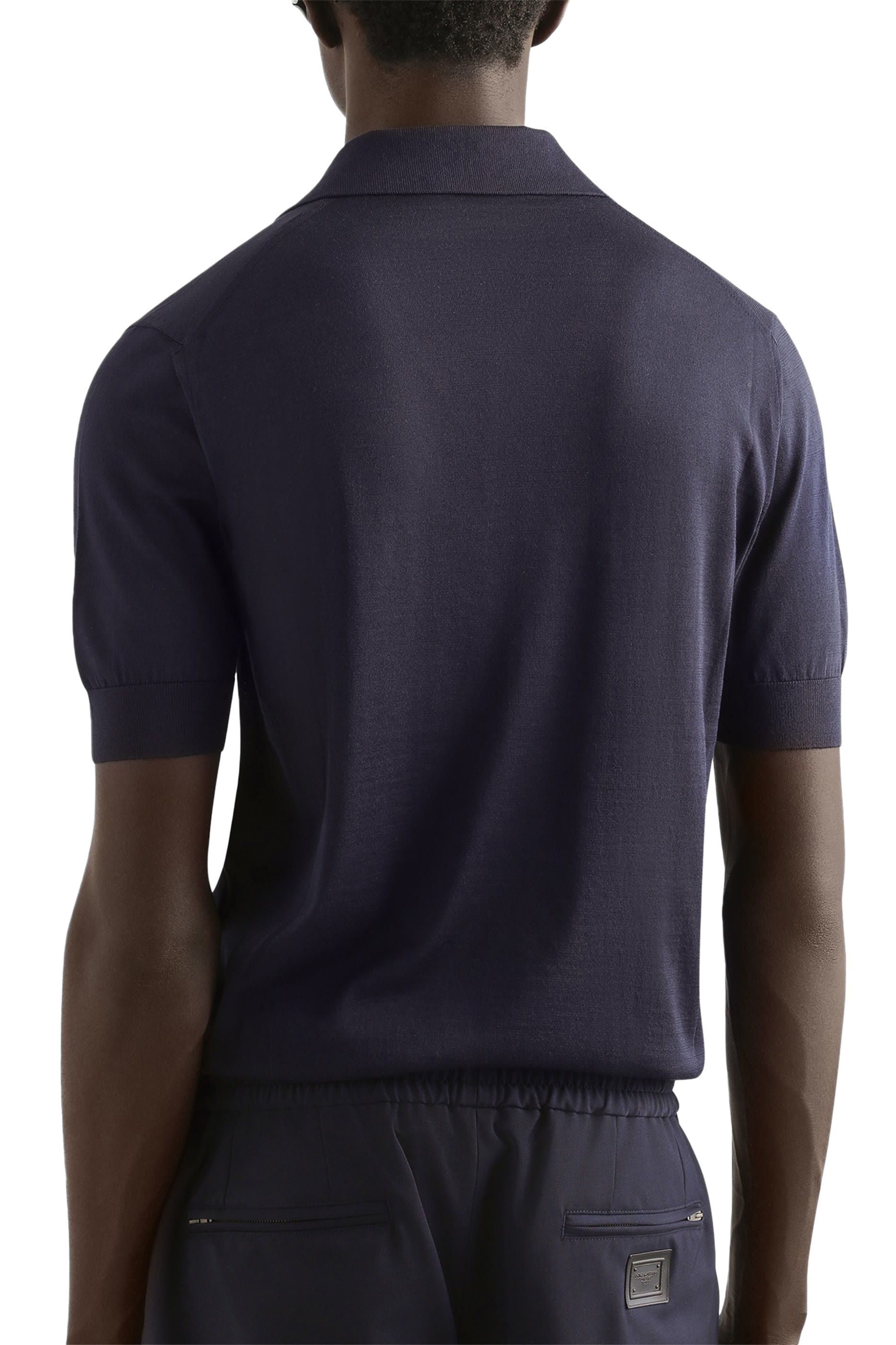 قميص بولو مطرز بشعار الماركة حرير