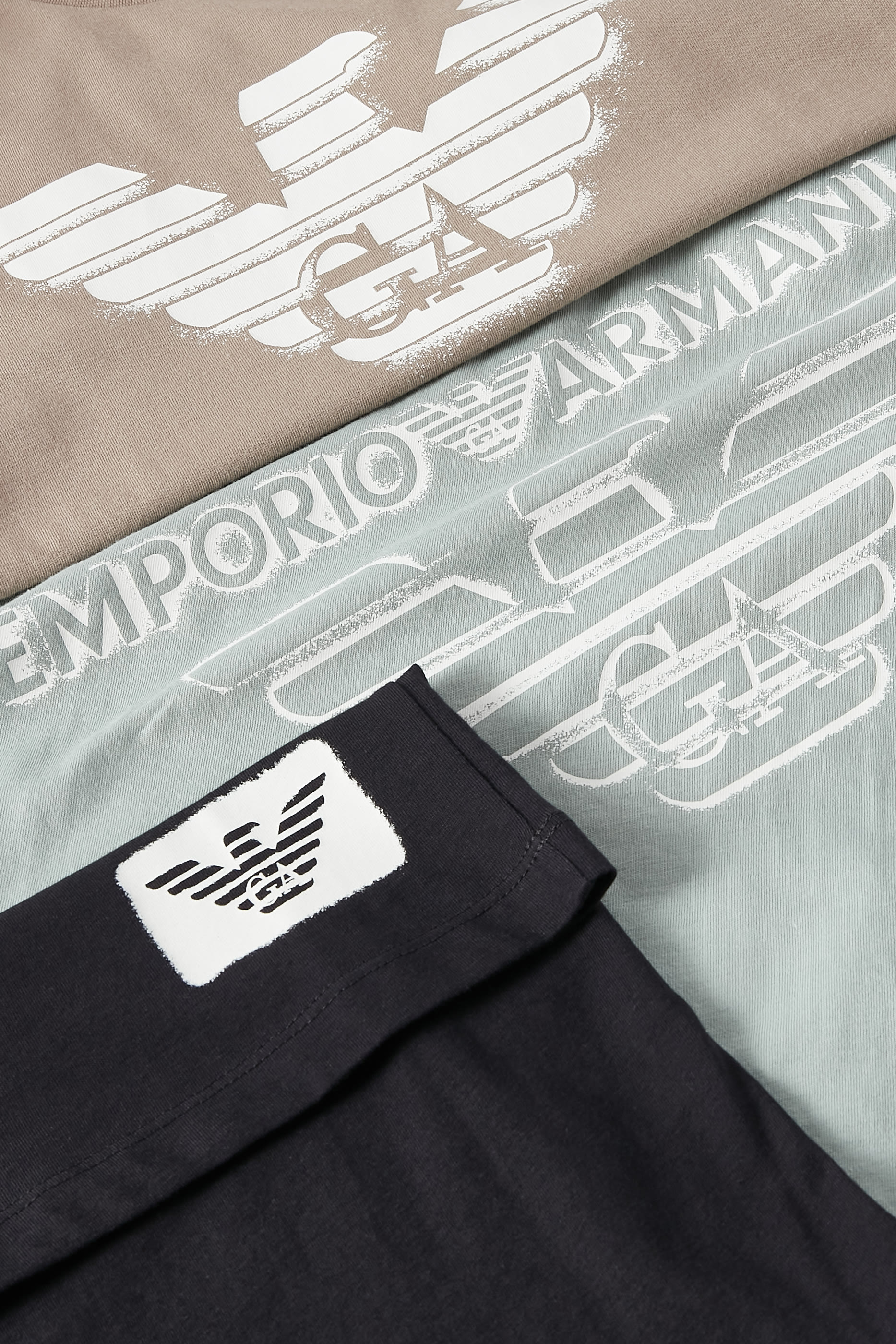 طقم تيشيرت قطن بشعار الماركة، 3 قطع